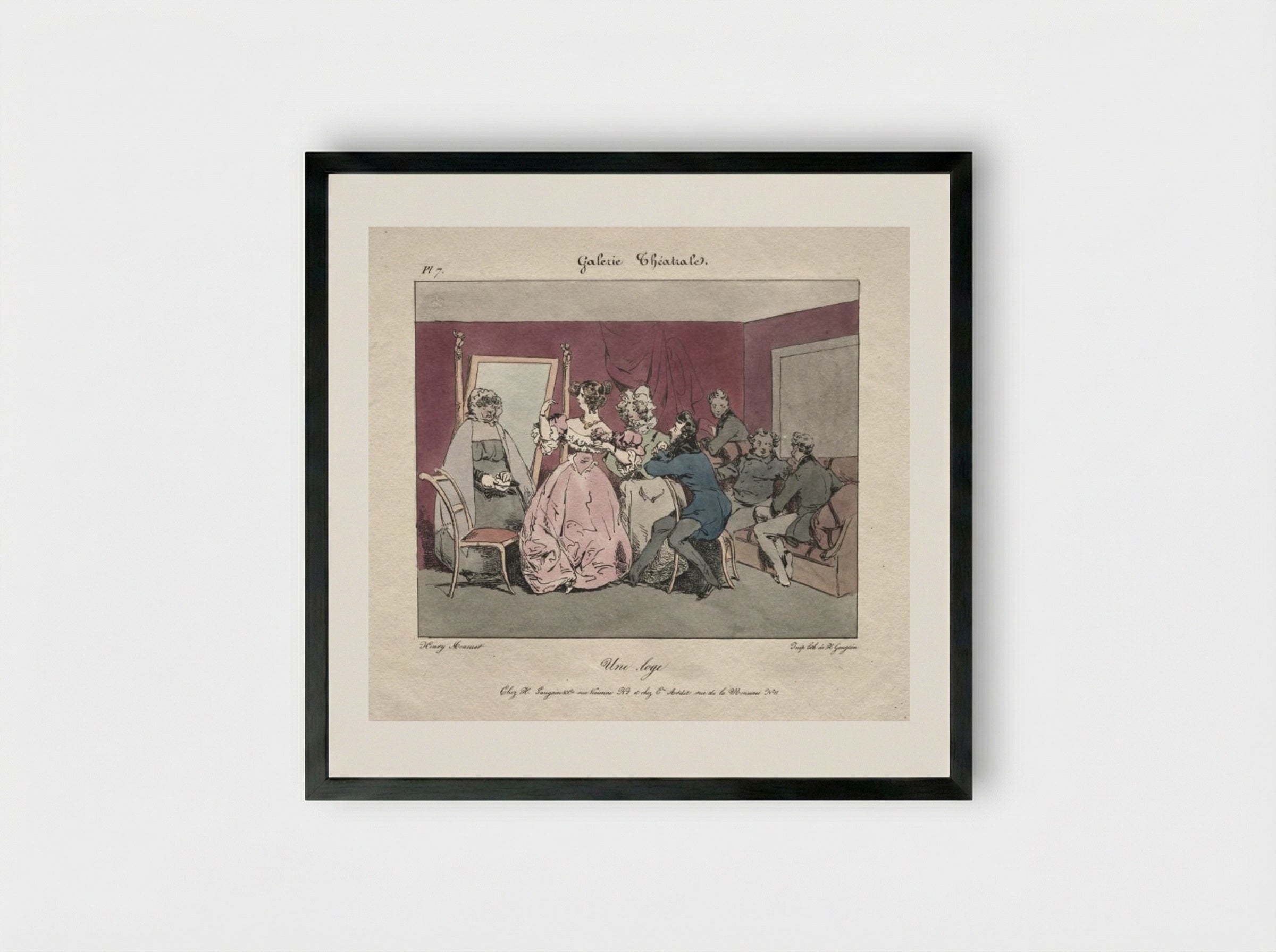 A Loge - Henry Bonaventure Monnier - Framed Print Black