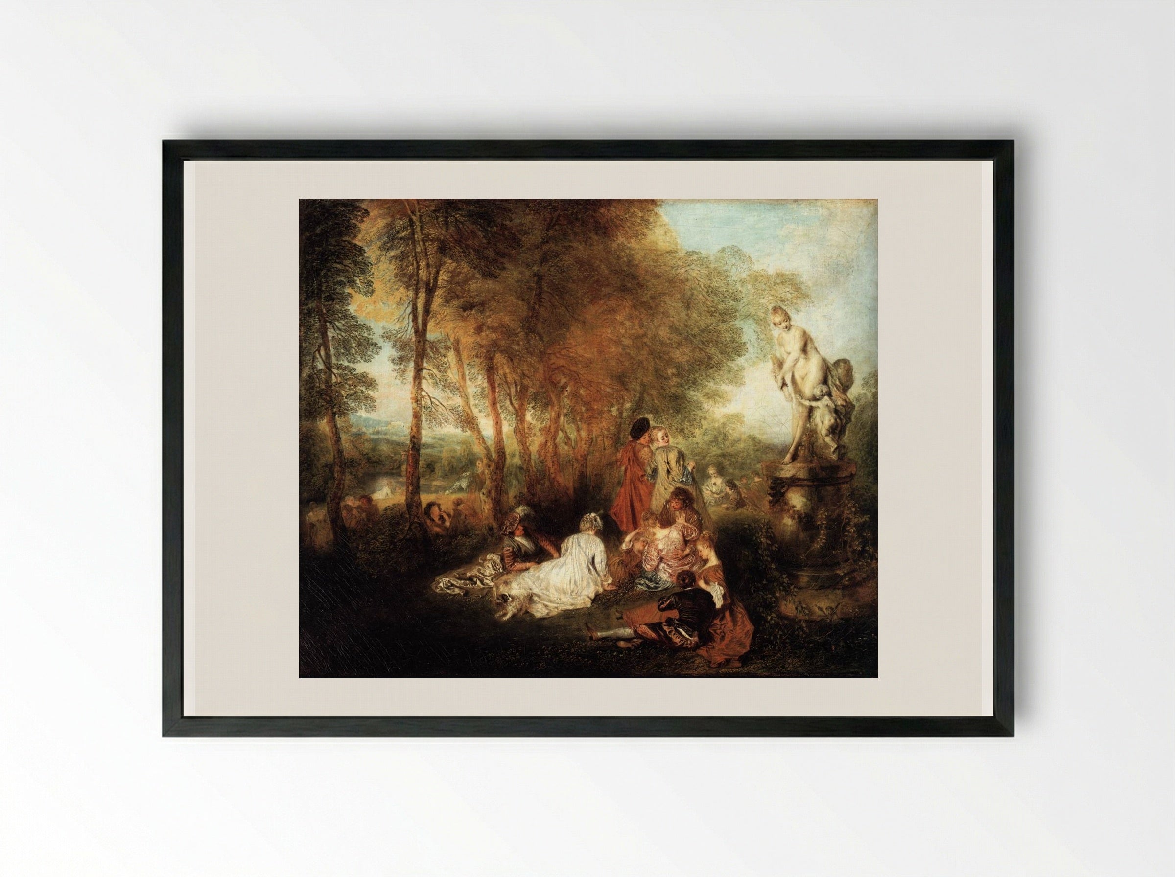 A Love Festival - Antoine Watteau - Framed Print Black