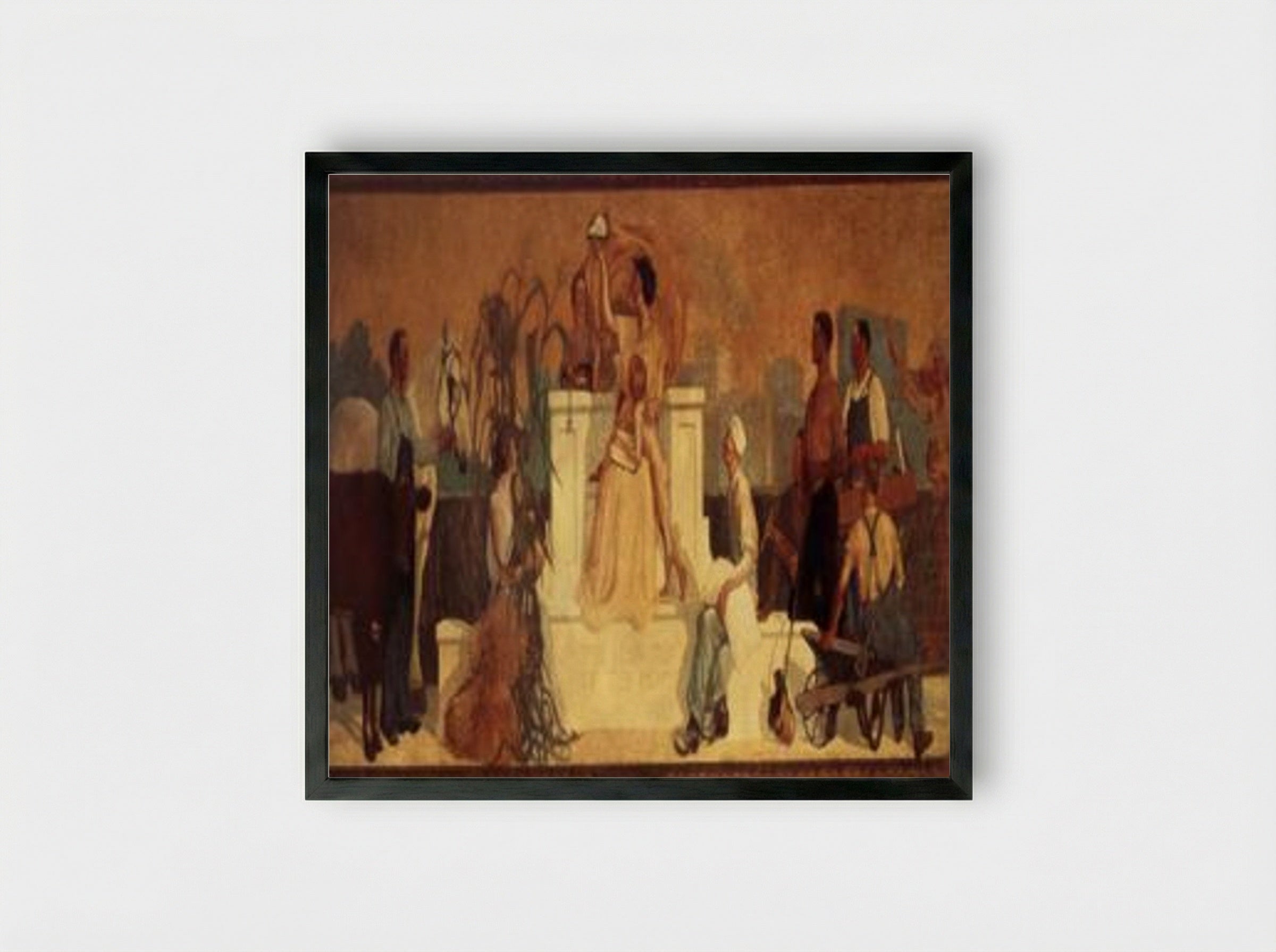 A Lust for Home - Grant Wood - Framed Print Black