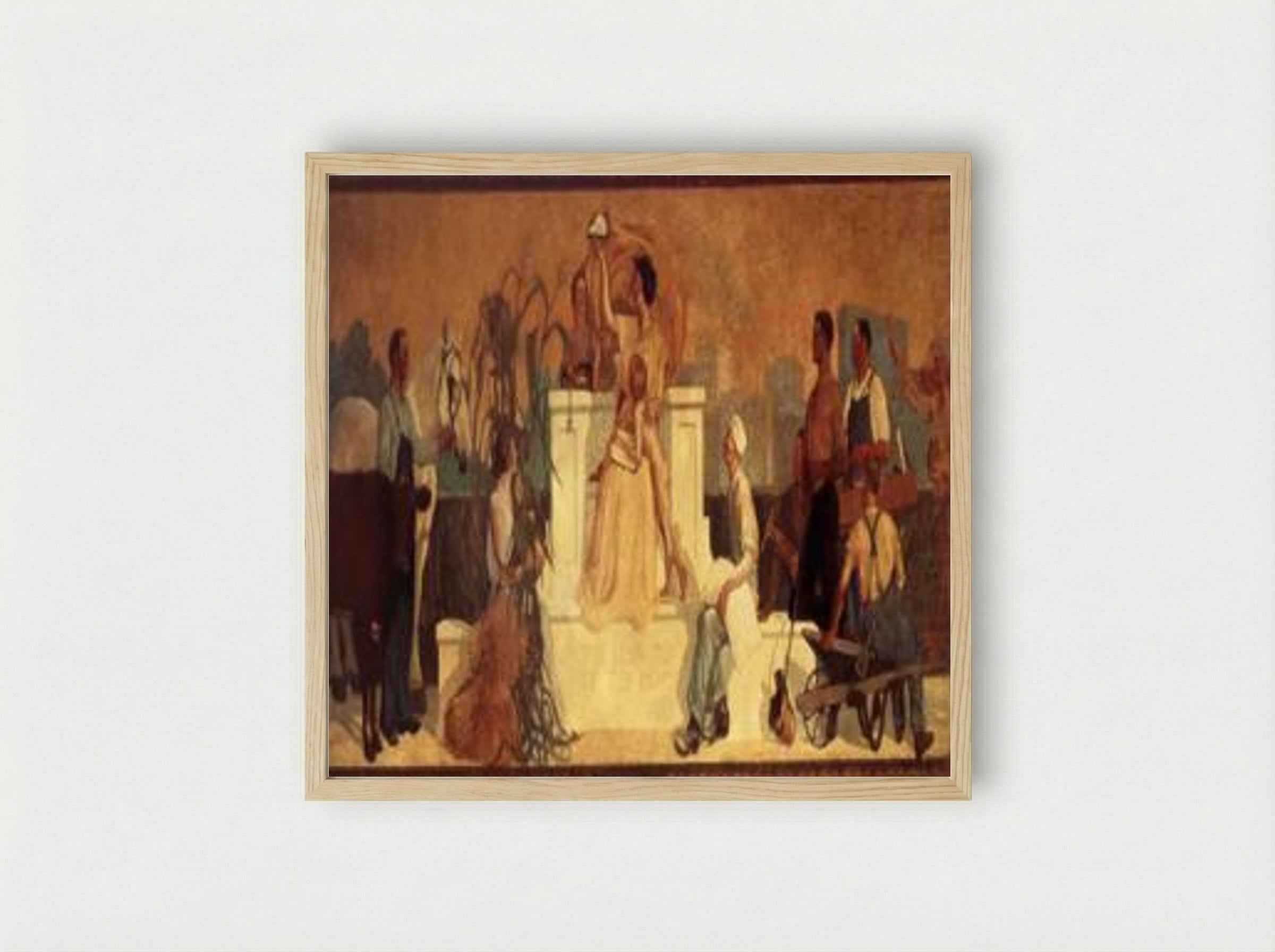 A Lust for Home - Grant Wood - Framed Print Wood