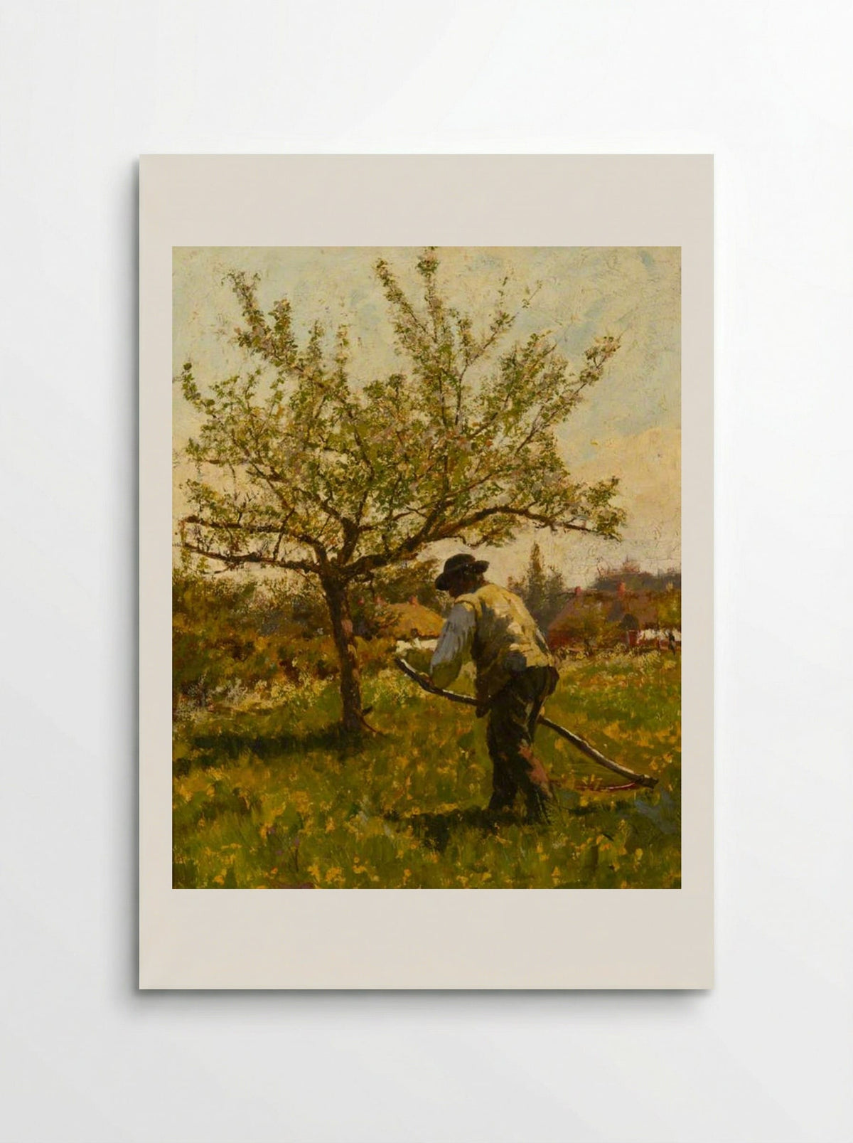A Man Scything in an Orchard - James Charles - Poster