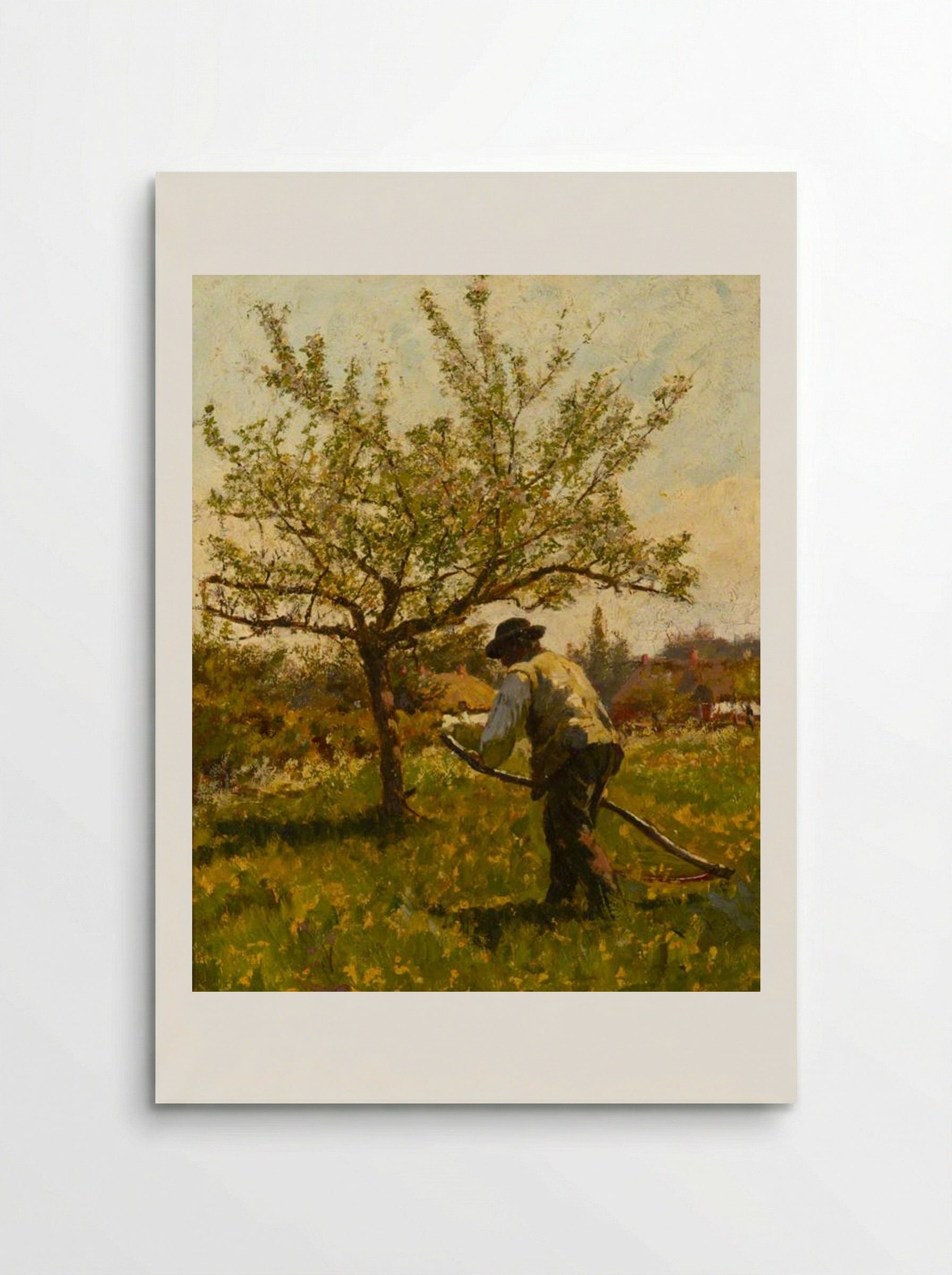 A Man Scything in an Orchard - James Charles - Poster
