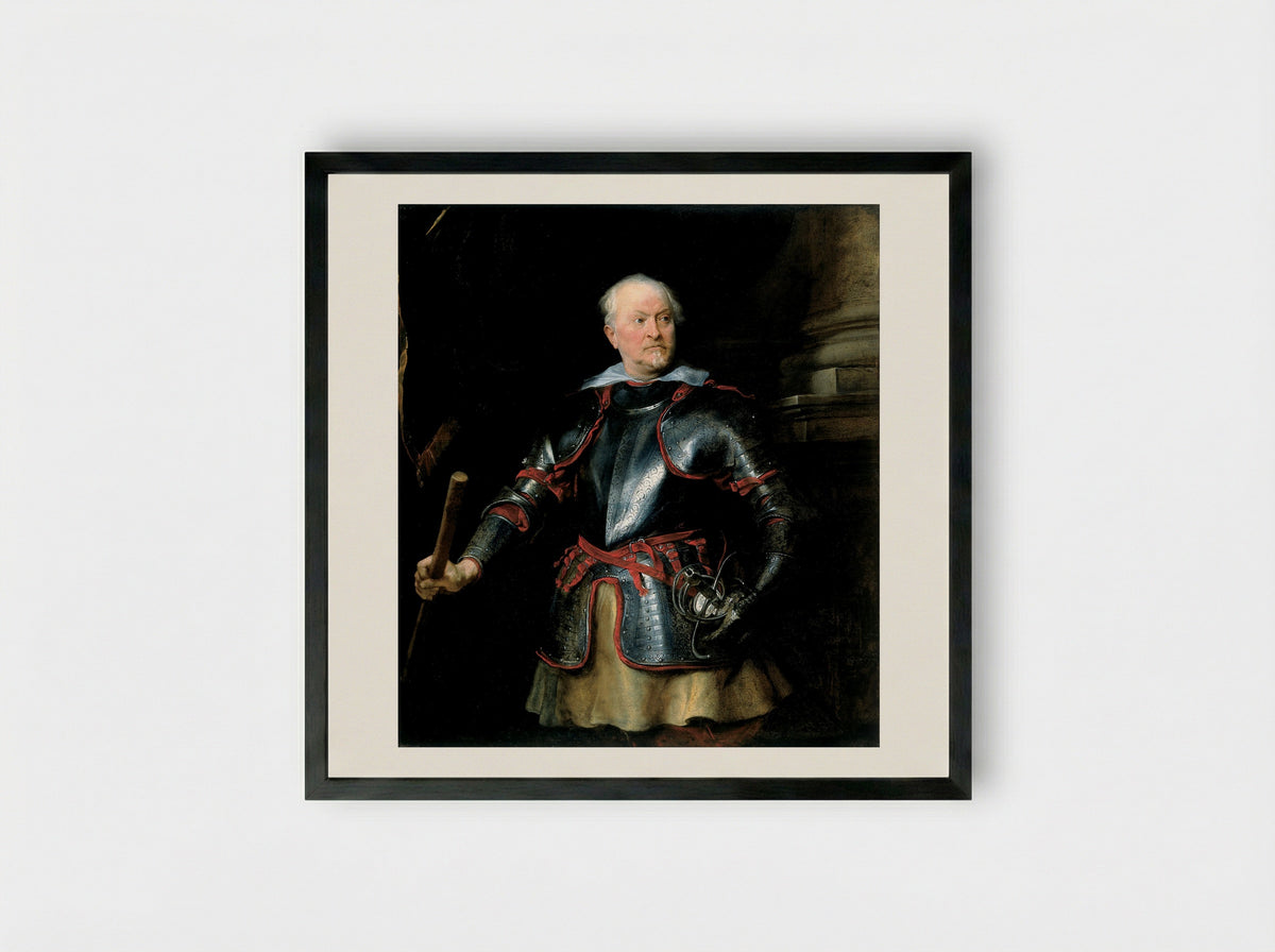 A Man in Armor - Anthony van Dyck - Framed Print Black