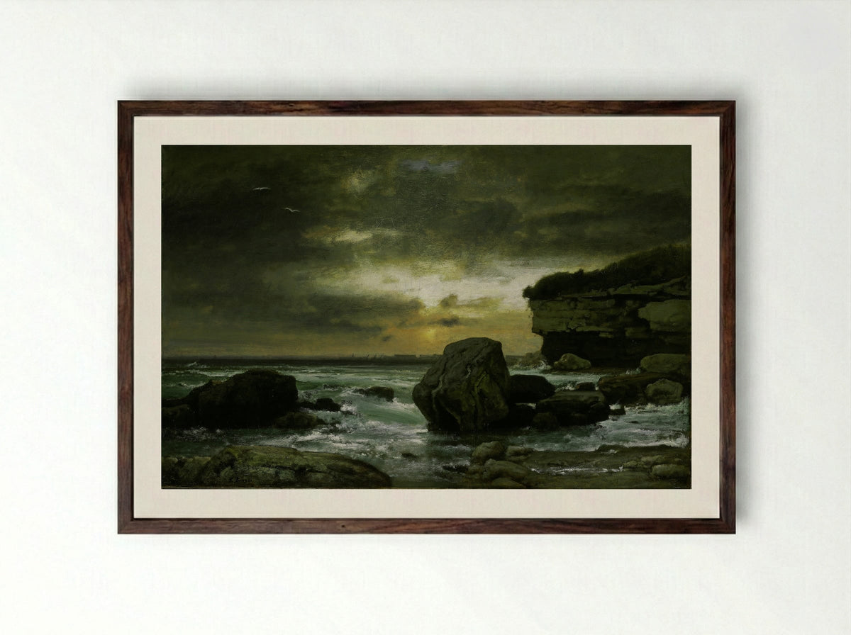 A Marine - George Inness - Framed Print Dark Wood