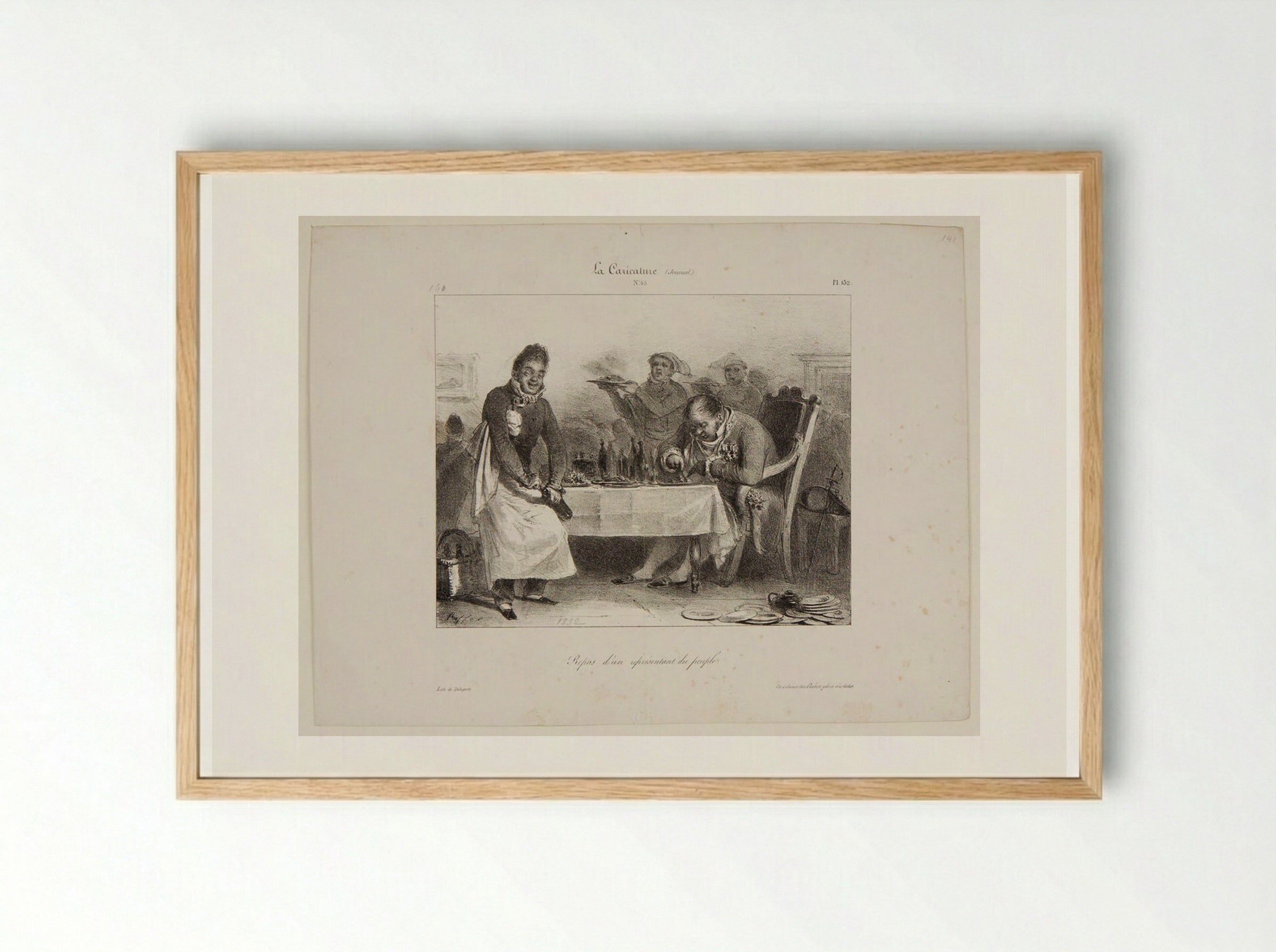 A Meal of the People's Representative - Denis-Auguste-Marie Raffet - Framed Print Wood