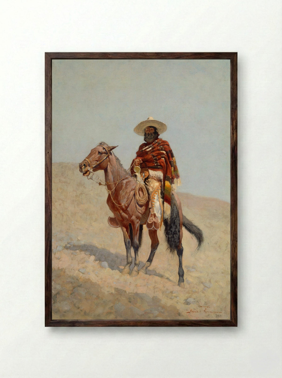 A Mexican Vaquero - Frederic Remington - Framed Print Dark Wood