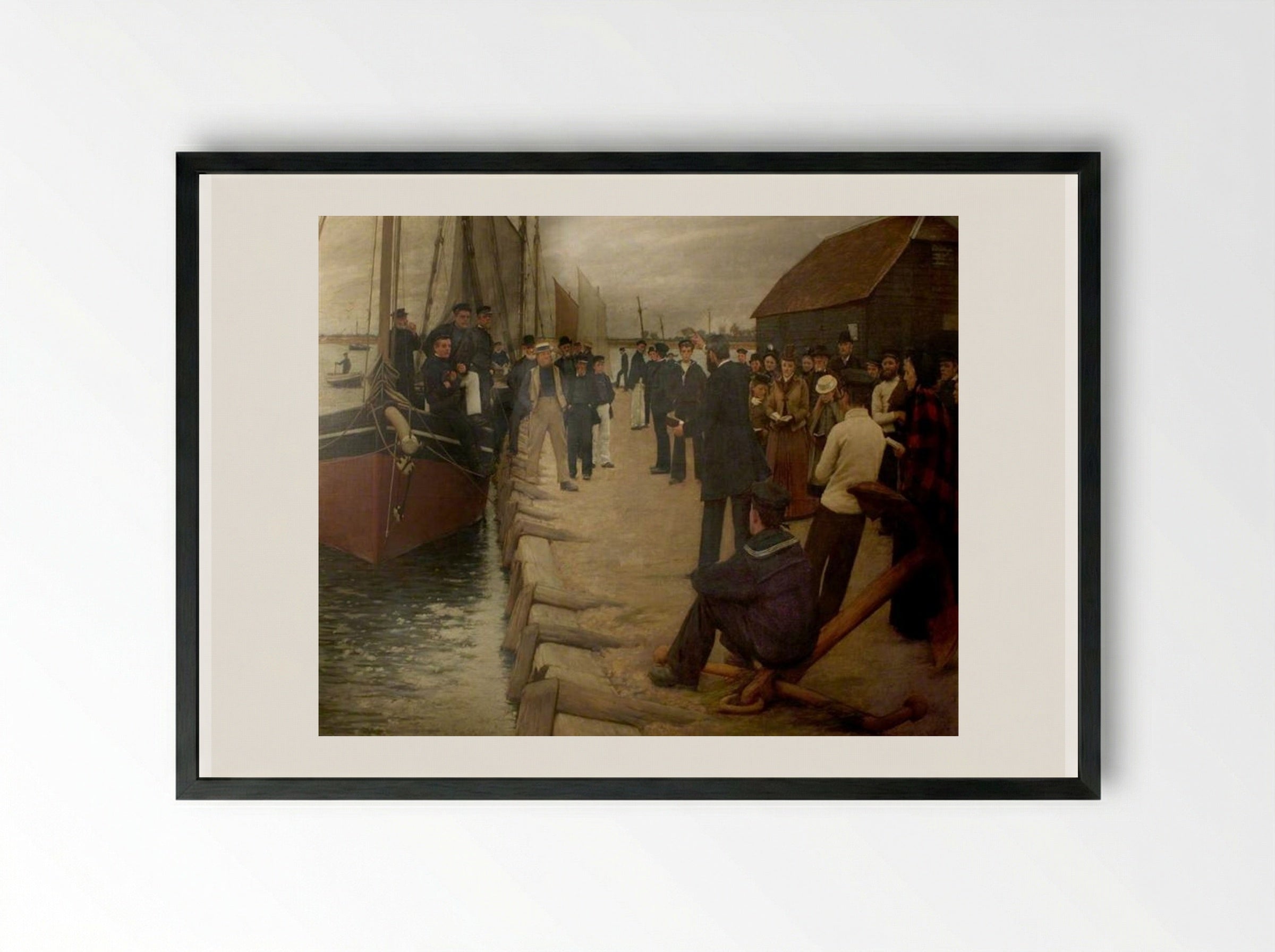 A Mission to Seamen - Henry Herbert La Thangue - Framed Print Black