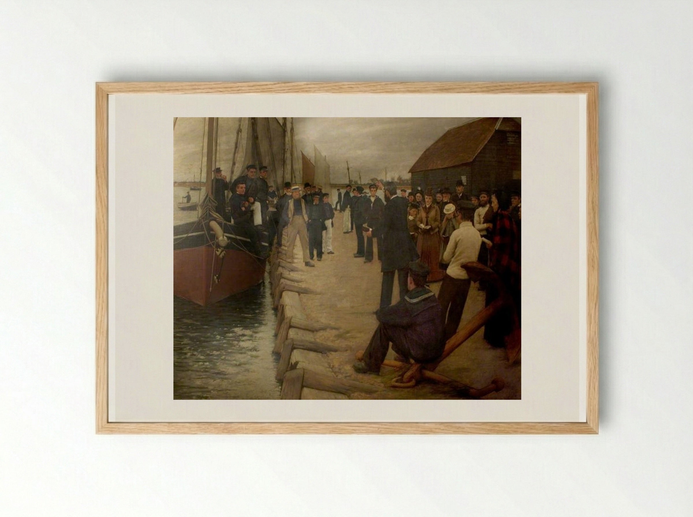 A Mission to Seamen - Henry Herbert La Thangue - Framed Print Wood