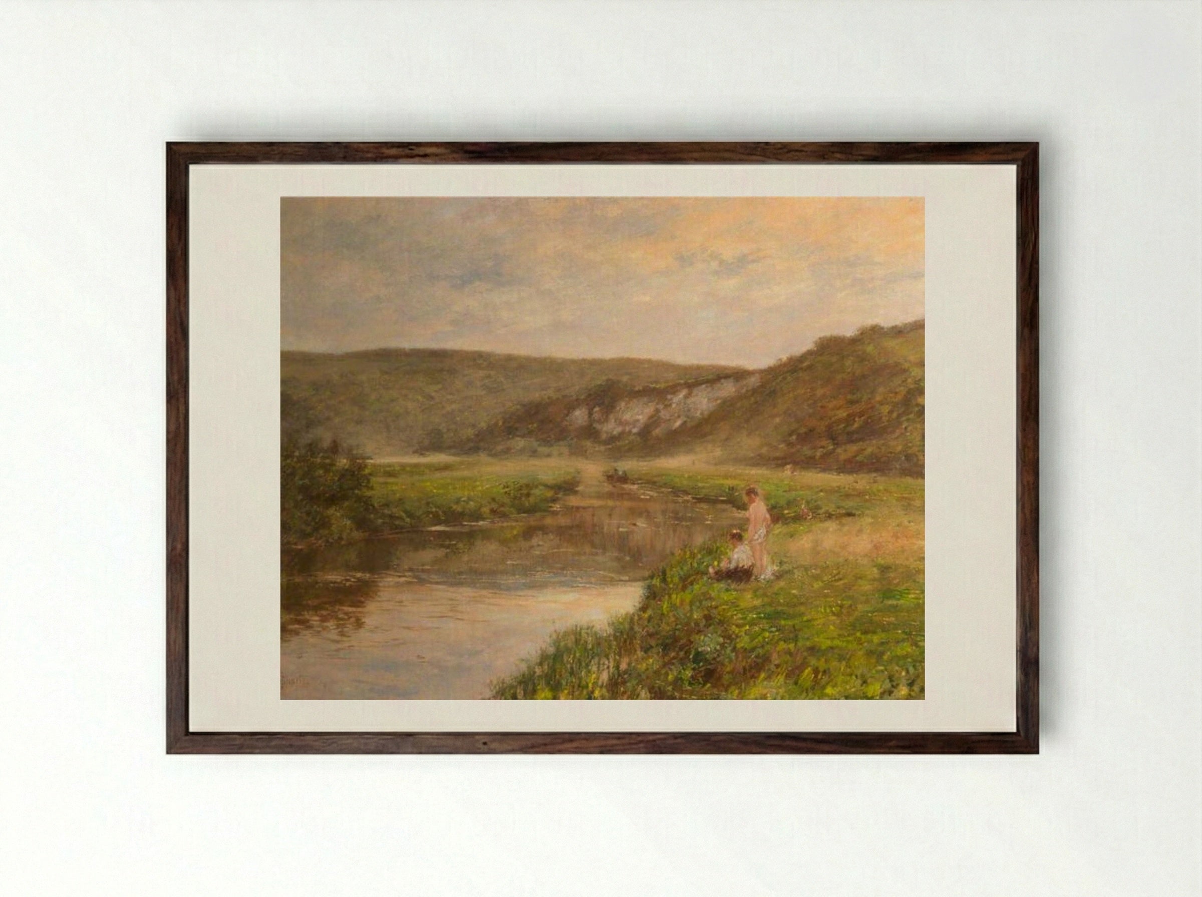 A Misty Morning - James Charles - Framed Print Dark Wood