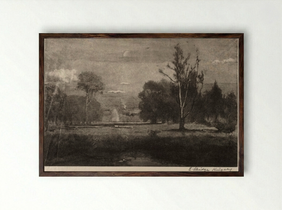 A Morning - Elbridge Kingsley - Framed Print Dark Wood