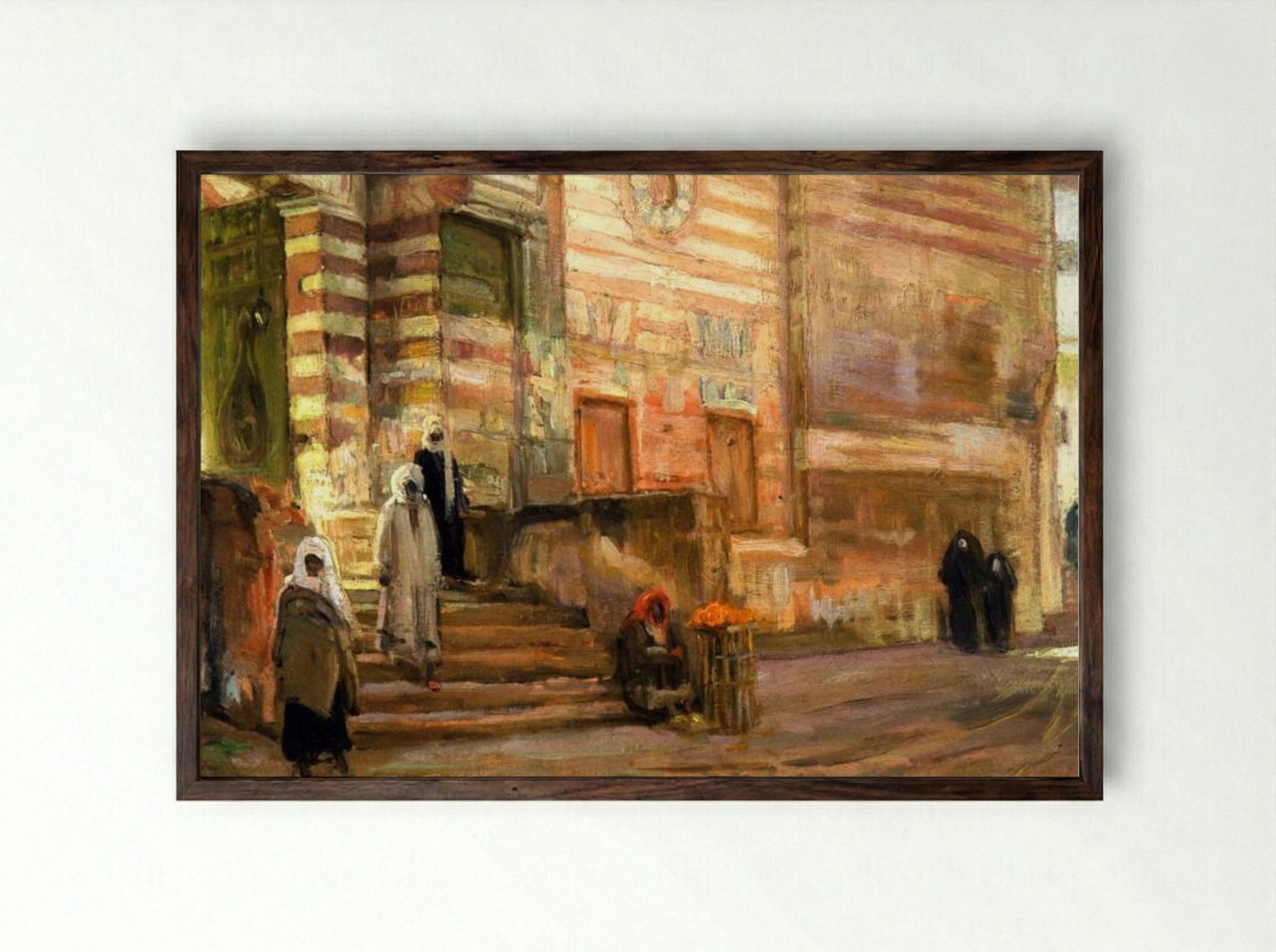 A Mosque in Cairo - Henry Ossawa Tanner - Framed Print Dark Wood
