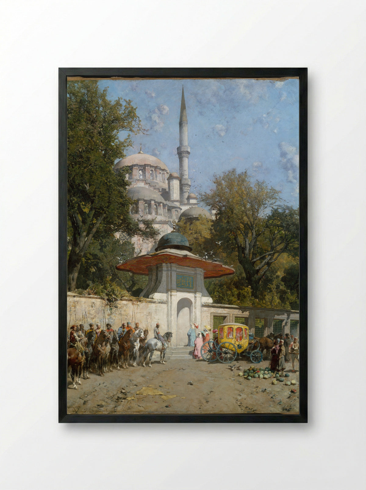 A Mosque - Alberto Pasini - Framed Print Black