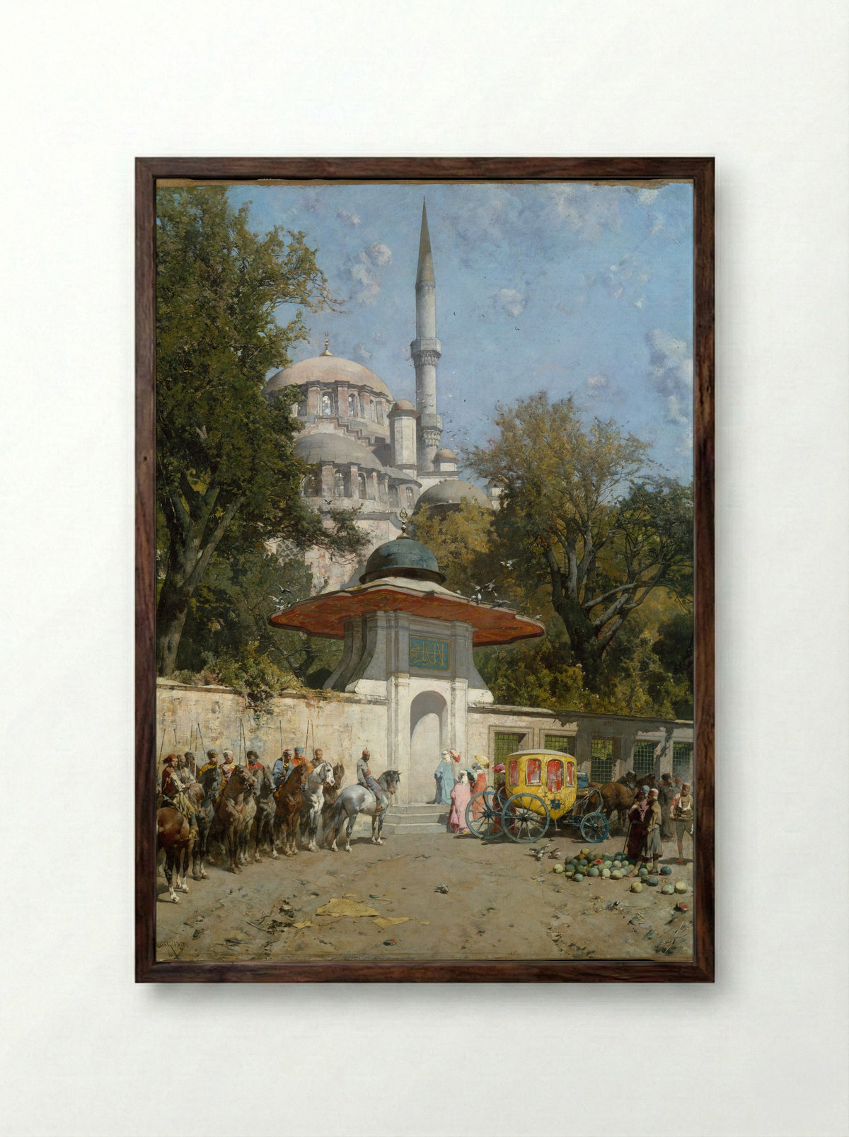 A Mosque - Alberto Pasini - Framed Print Dark Wood