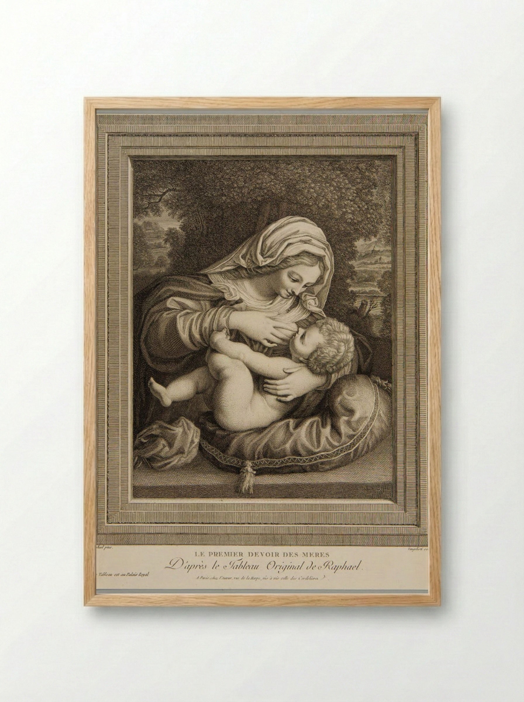 A Mother's First Duty - Vincenzo Vangelisti - Framed Print Wood
