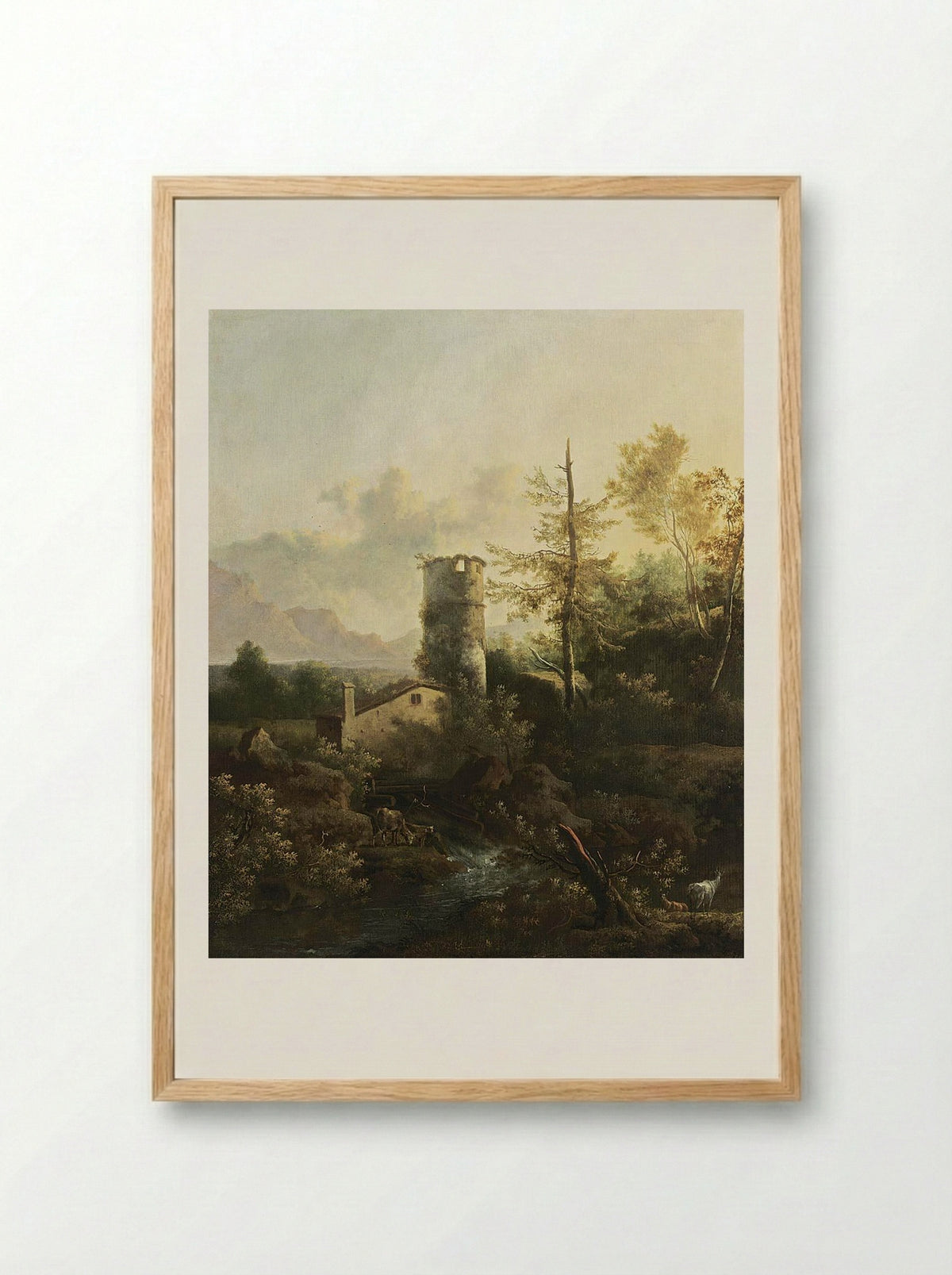 A Mountainous Landscape - Frederik de Moucheron - Framed Print Wood