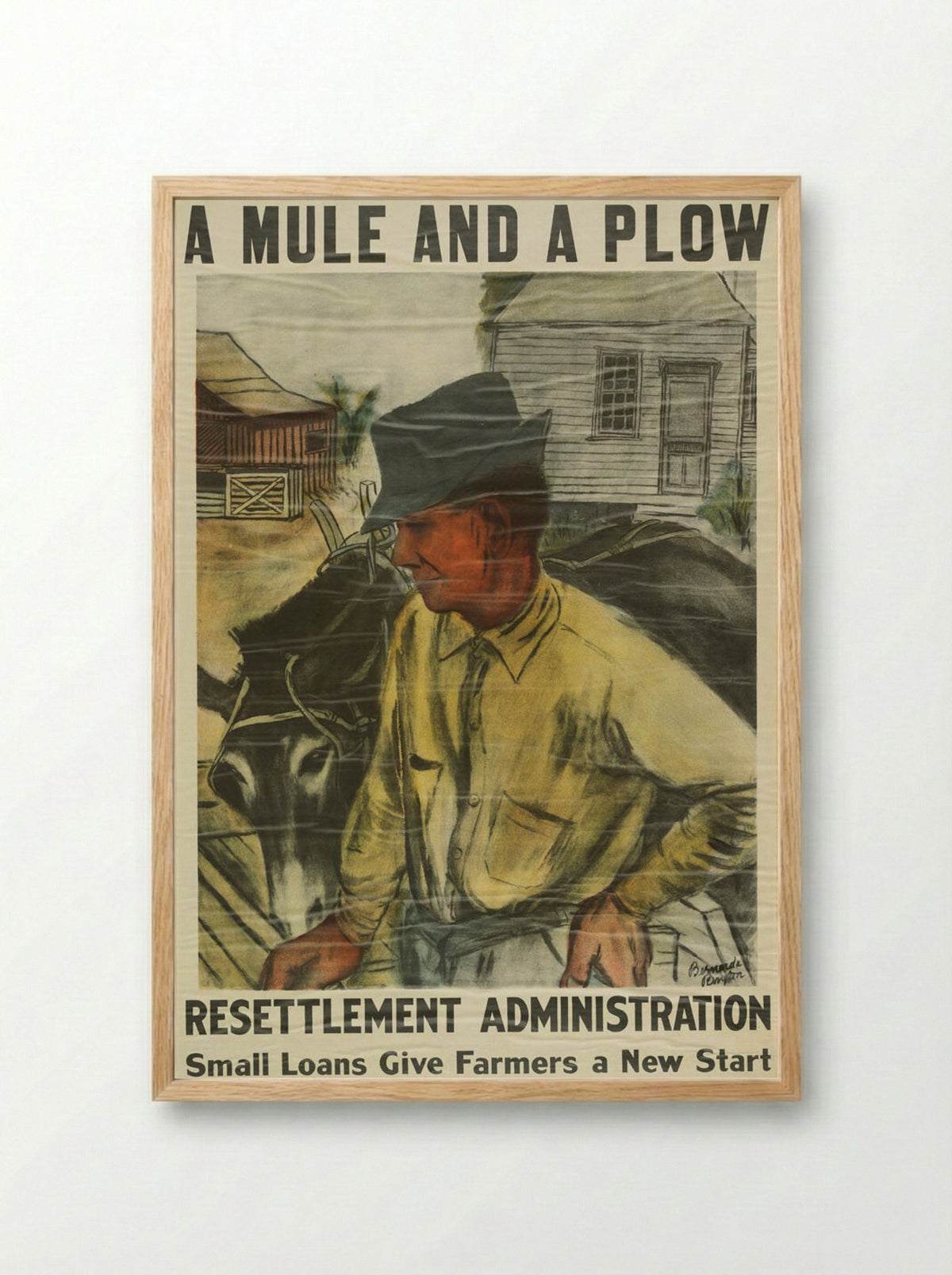 A Mule and a Plow - Bernarda Bryson Shahn - Framed Print Wood