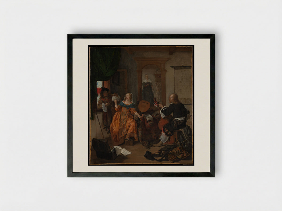 A Musical Party - Gabriël Metsu - Framed Print Black