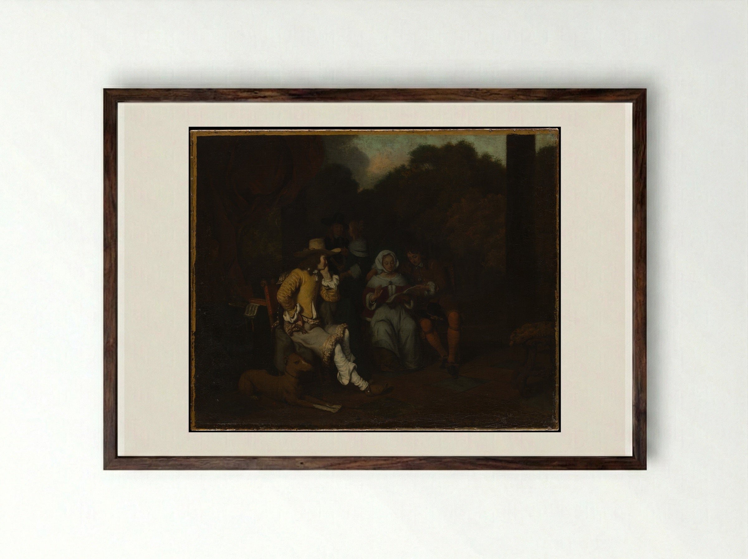 A Musical Party - Gerbrand van den Eeckhout - Framed Print Dark Wood