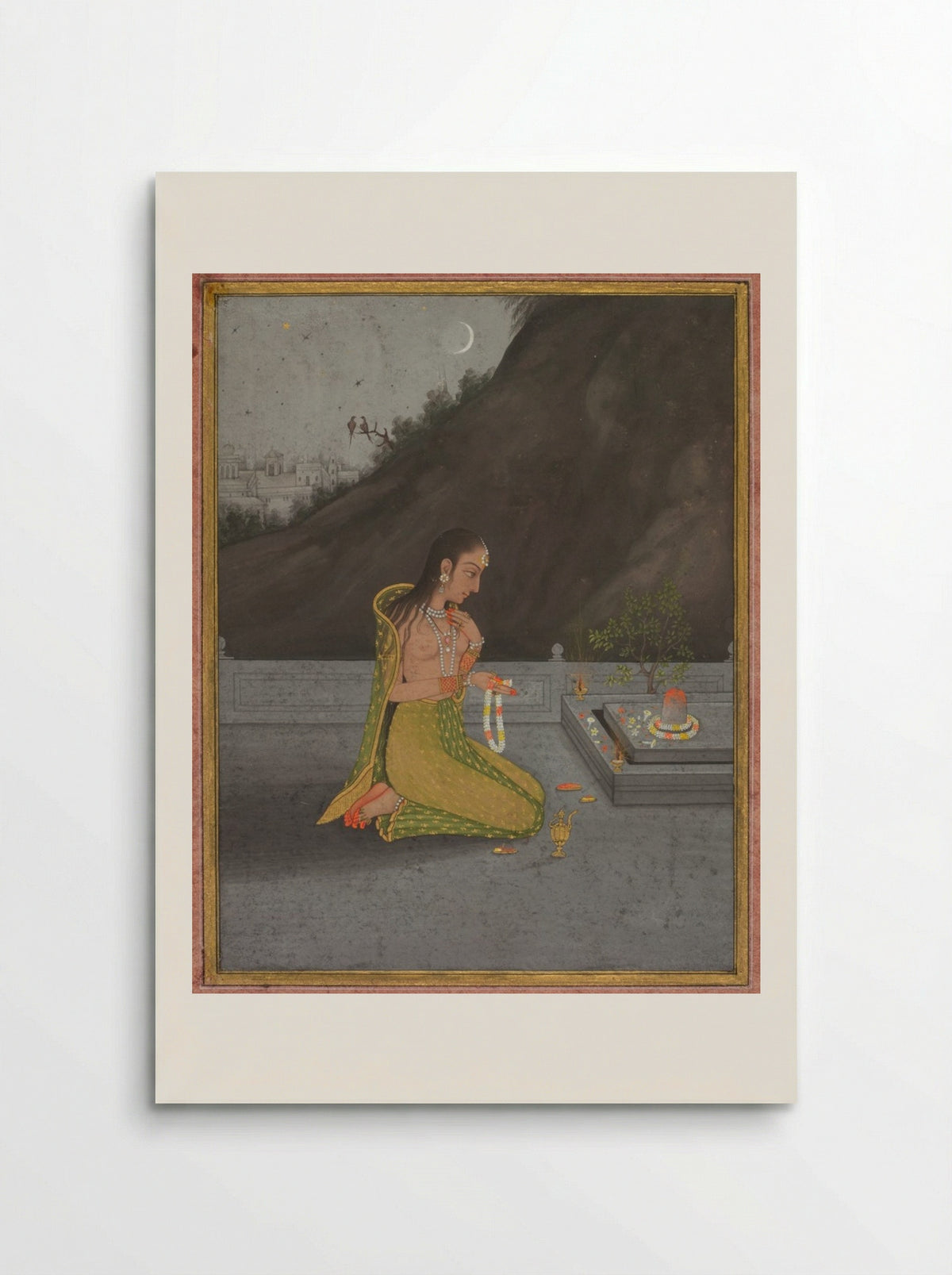 A Night Scene of Shiva Puja - Muhammad Rizavi Hindi - Poster