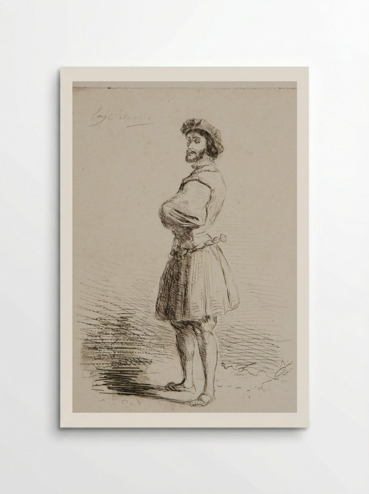 A Nobleman in the Era of Francis I - Ferdinand-Victor-Eugène Delacroix - Poster