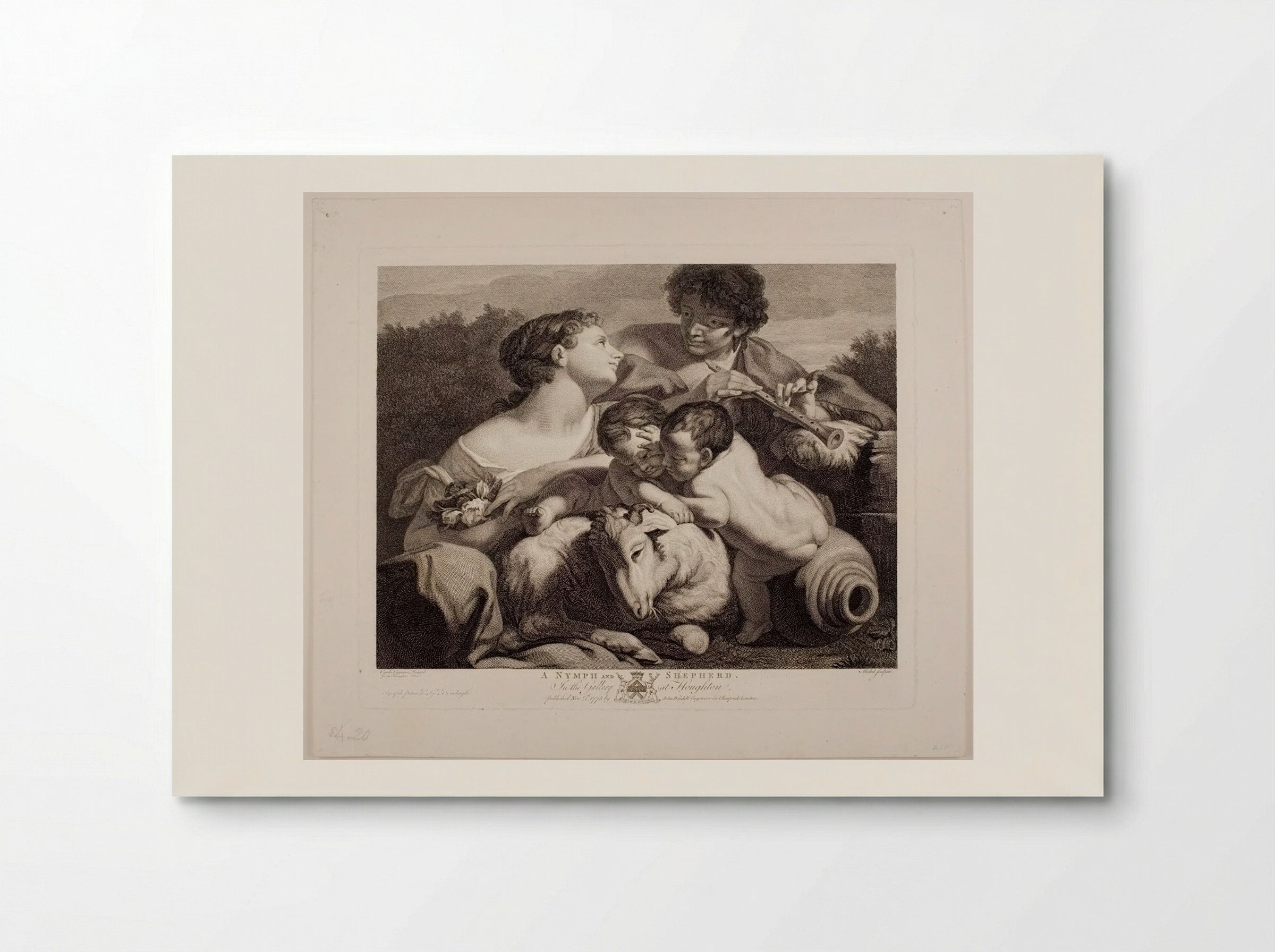 A Nymph and Shepherd - Jean Baptiste Michel - Poster