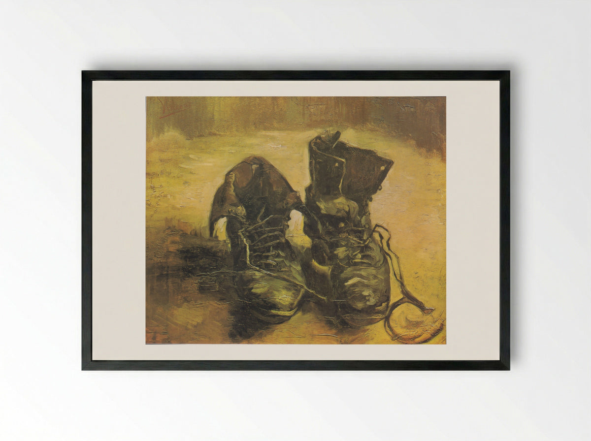 A Pair of Shoes - Vincent van Gogh - Framed Print Black
