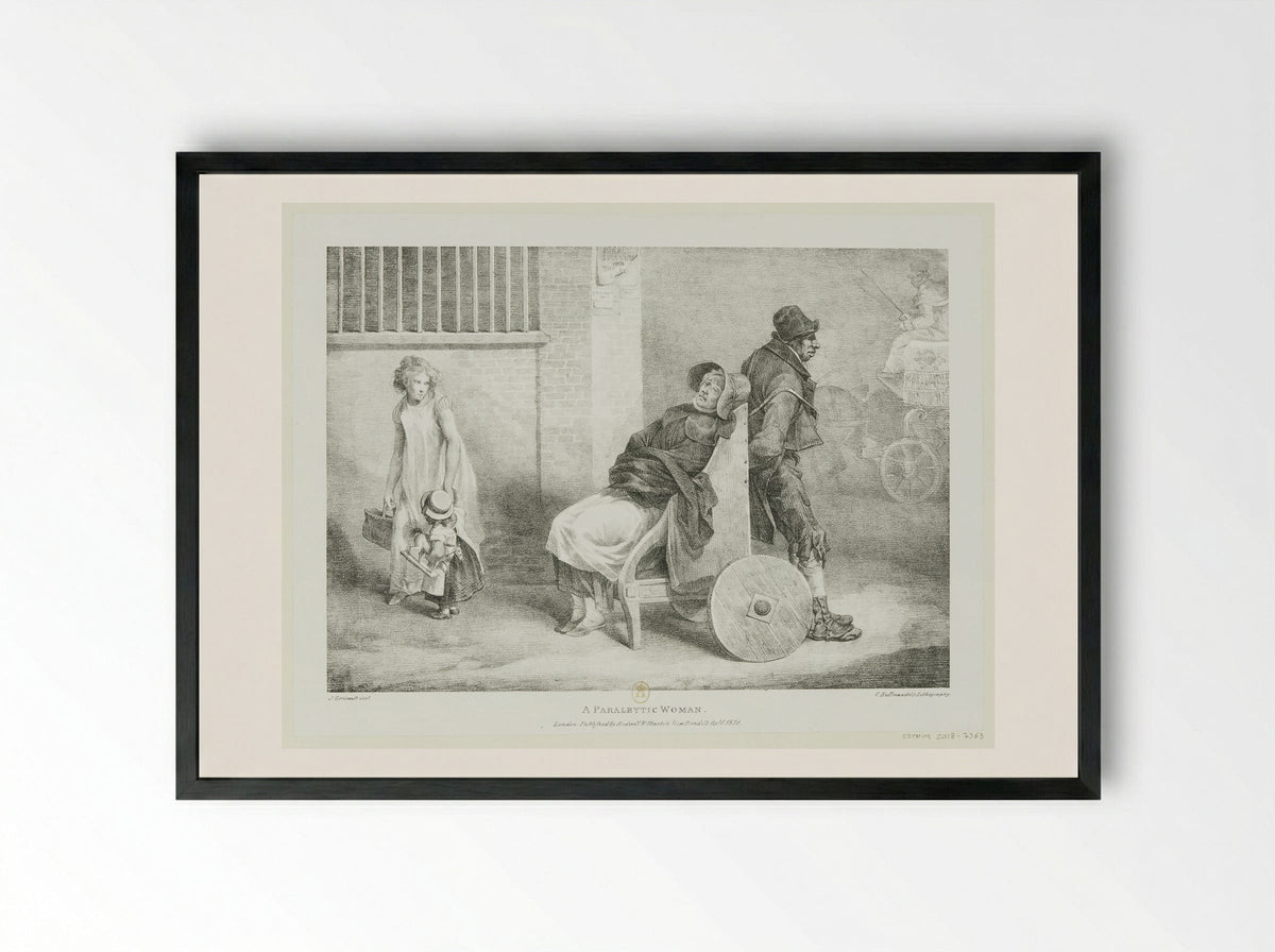 A Paraleytic Woman - Théodore Géricault - Framed Print Black