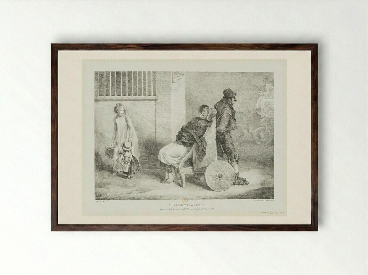 A Paraleytic Woman - Théodore Géricault - Framed Print Dark Wood