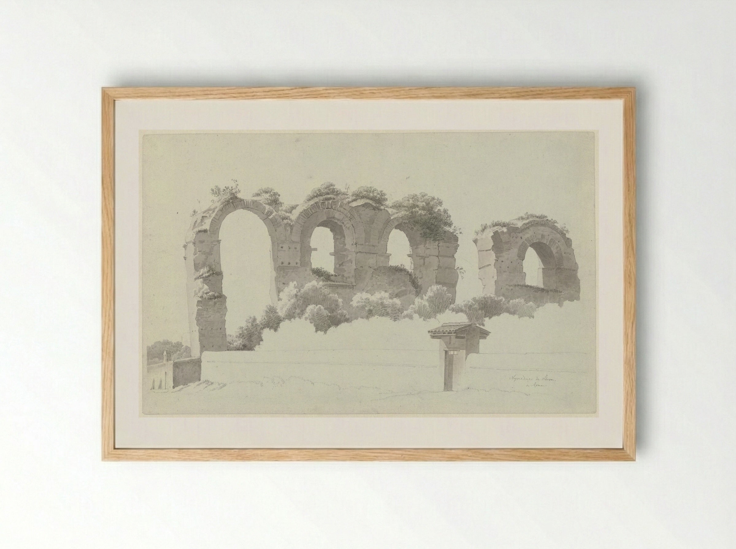 A Part of an Aqueduct in Rome - Josephus Augustus Knip - Framed Print Wood