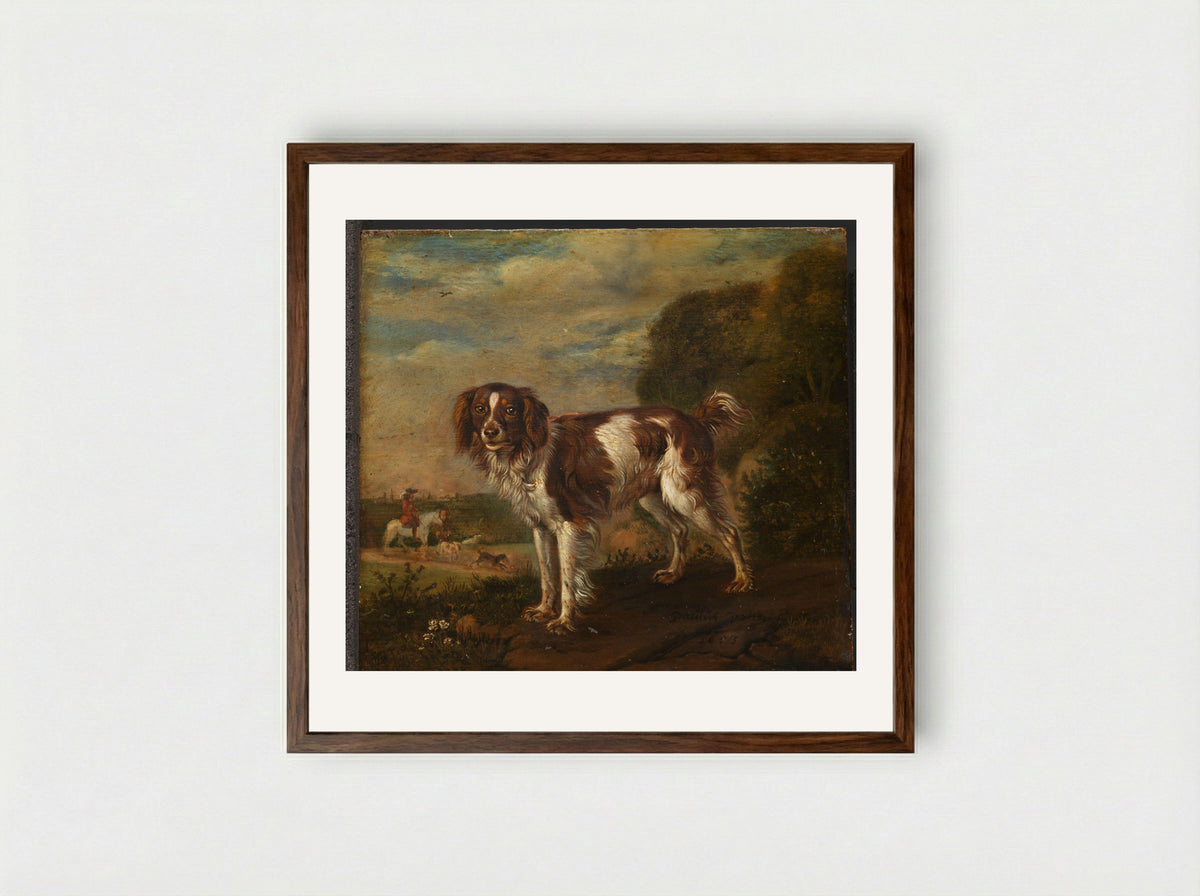 A Partridge Dog - Paulus Potter - Framed Print Dark Wood