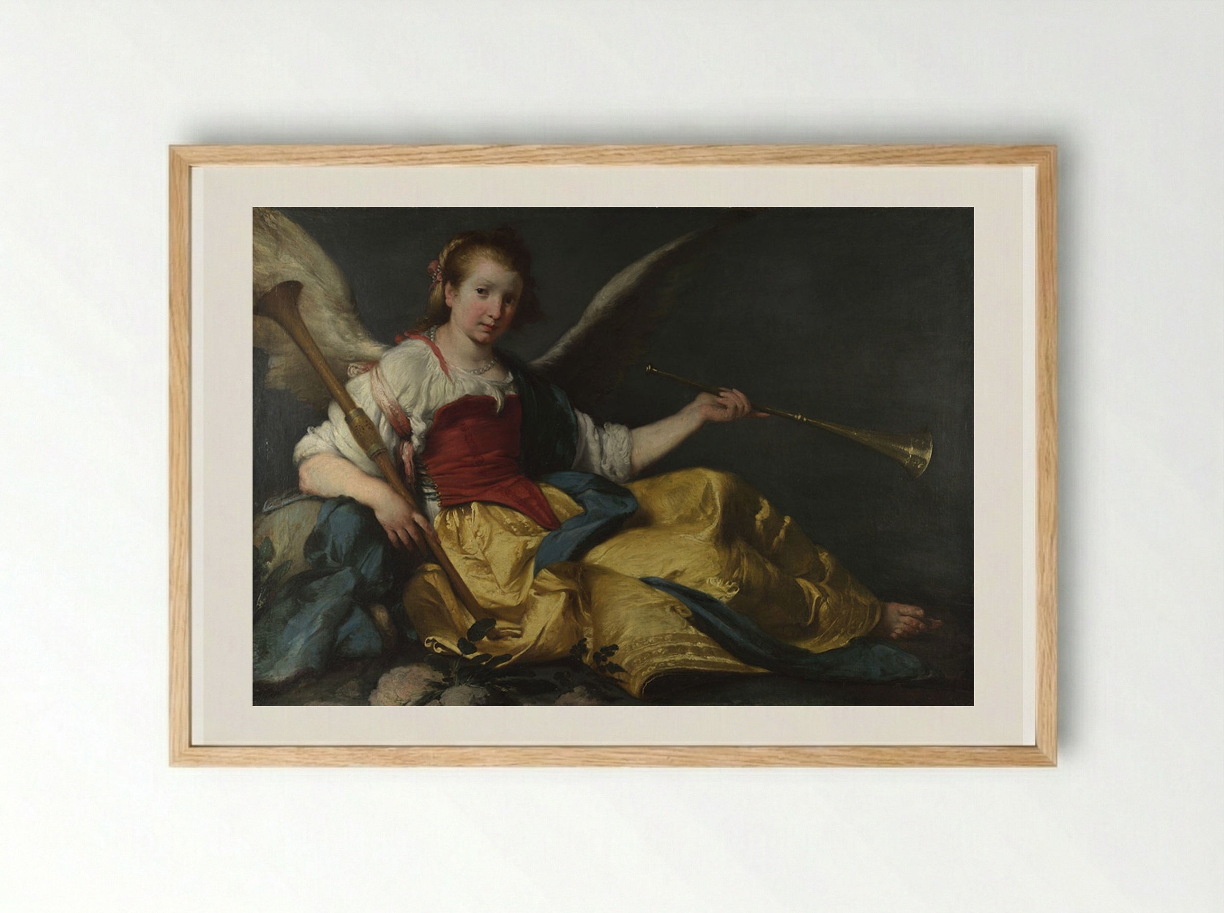 A Personification of Fame - Bernardo Strozzi - Framed Print Wood