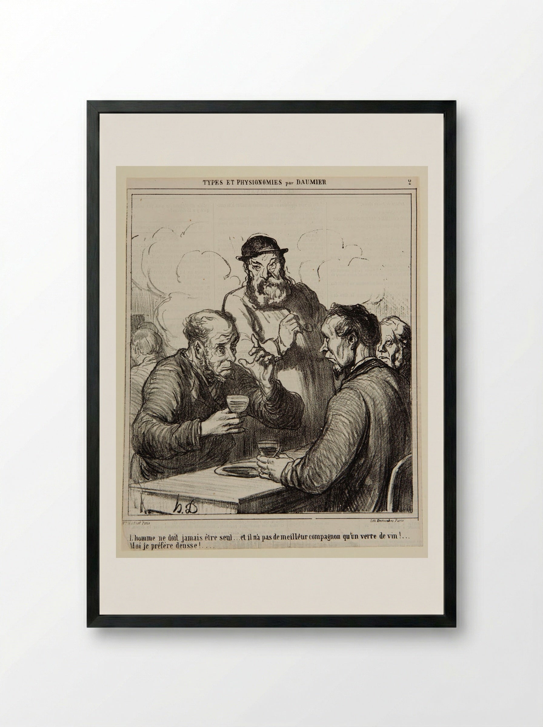 A Philosopher - Honoré-Victorin Daumier - Framed Print Black
