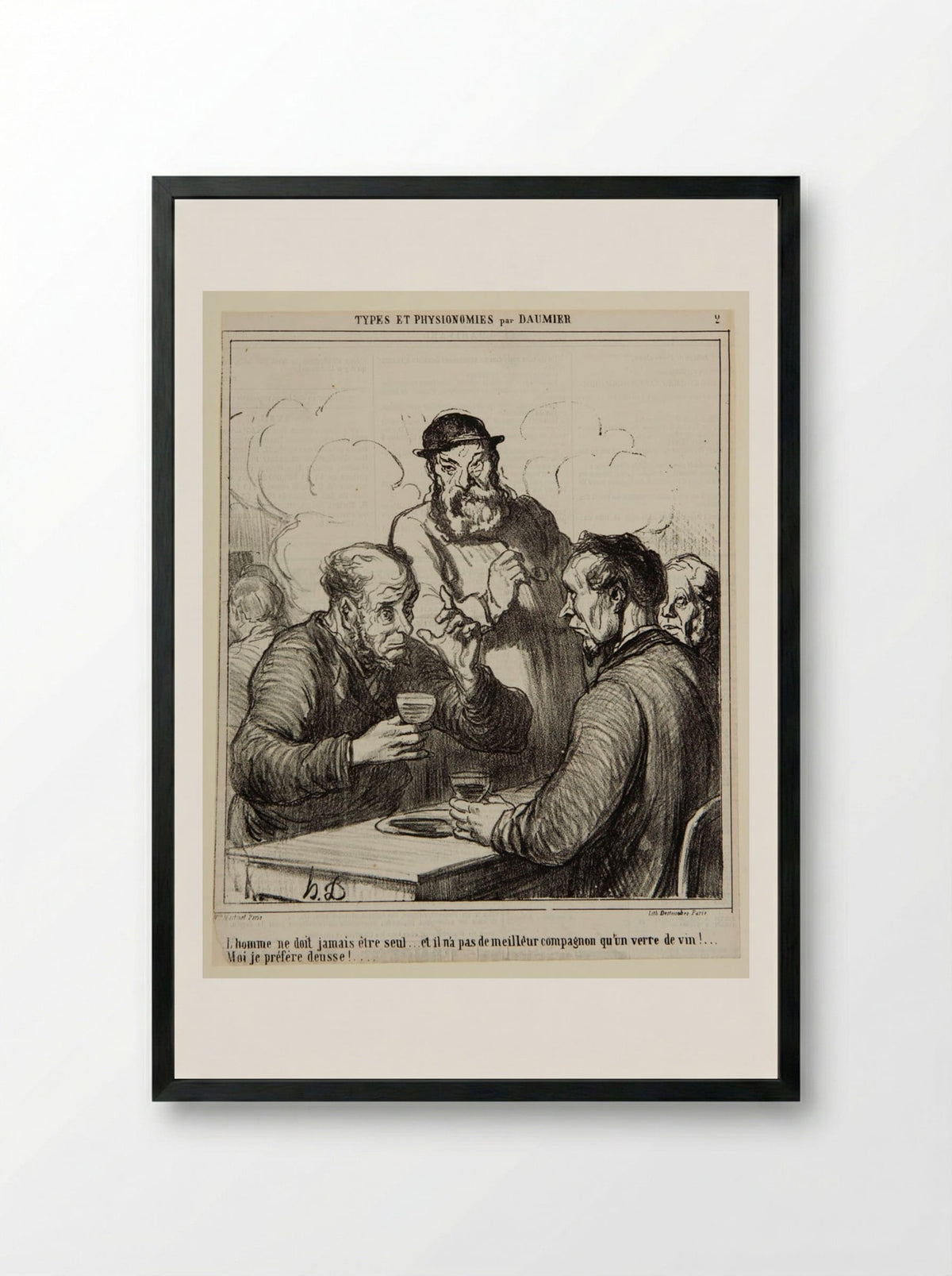 A Philosopher - Honoré-Victorin Daumier - Framed Print Black