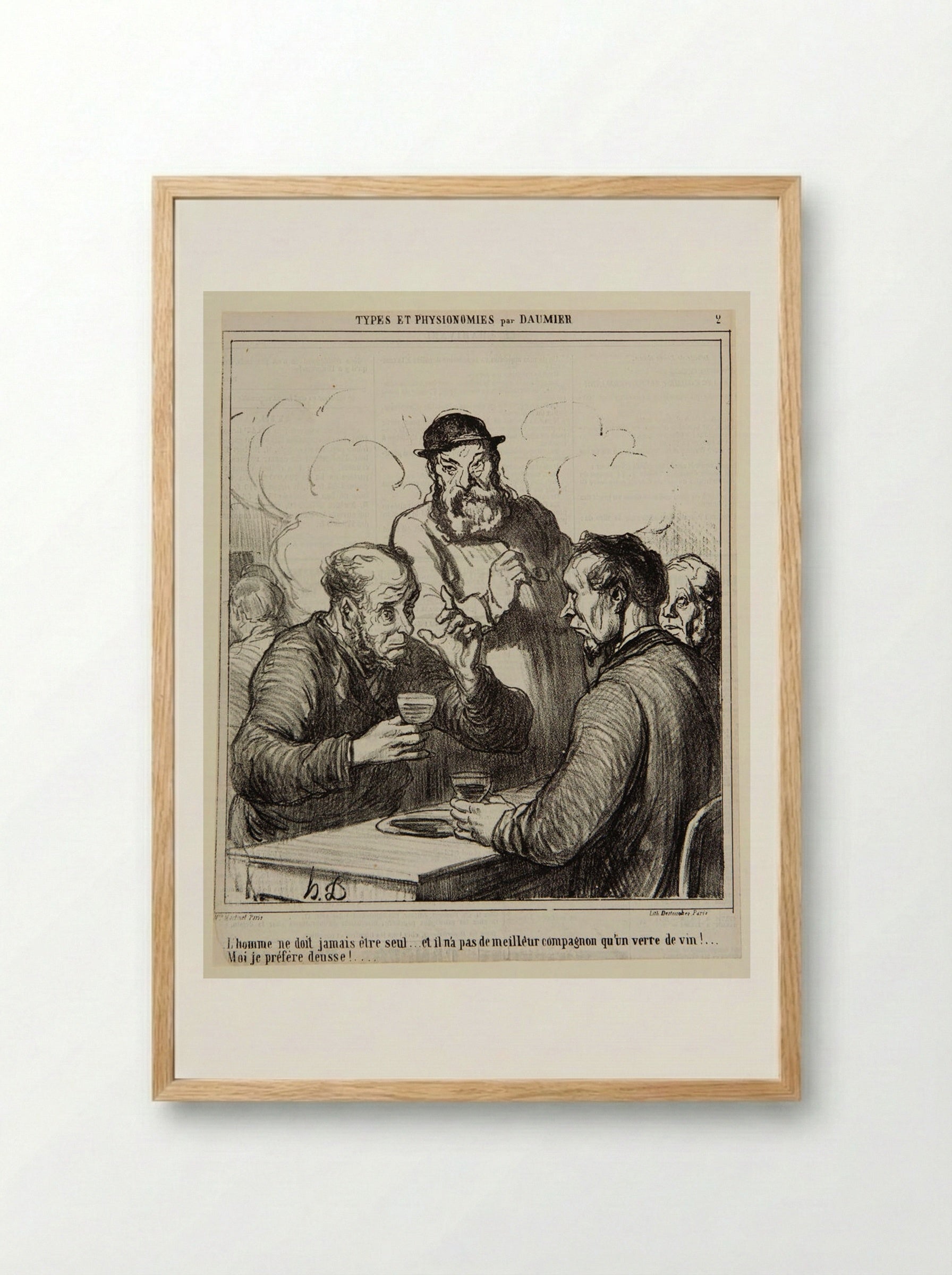 A Philosopher - Honoré-Victorin Daumier - Framed Print Wood