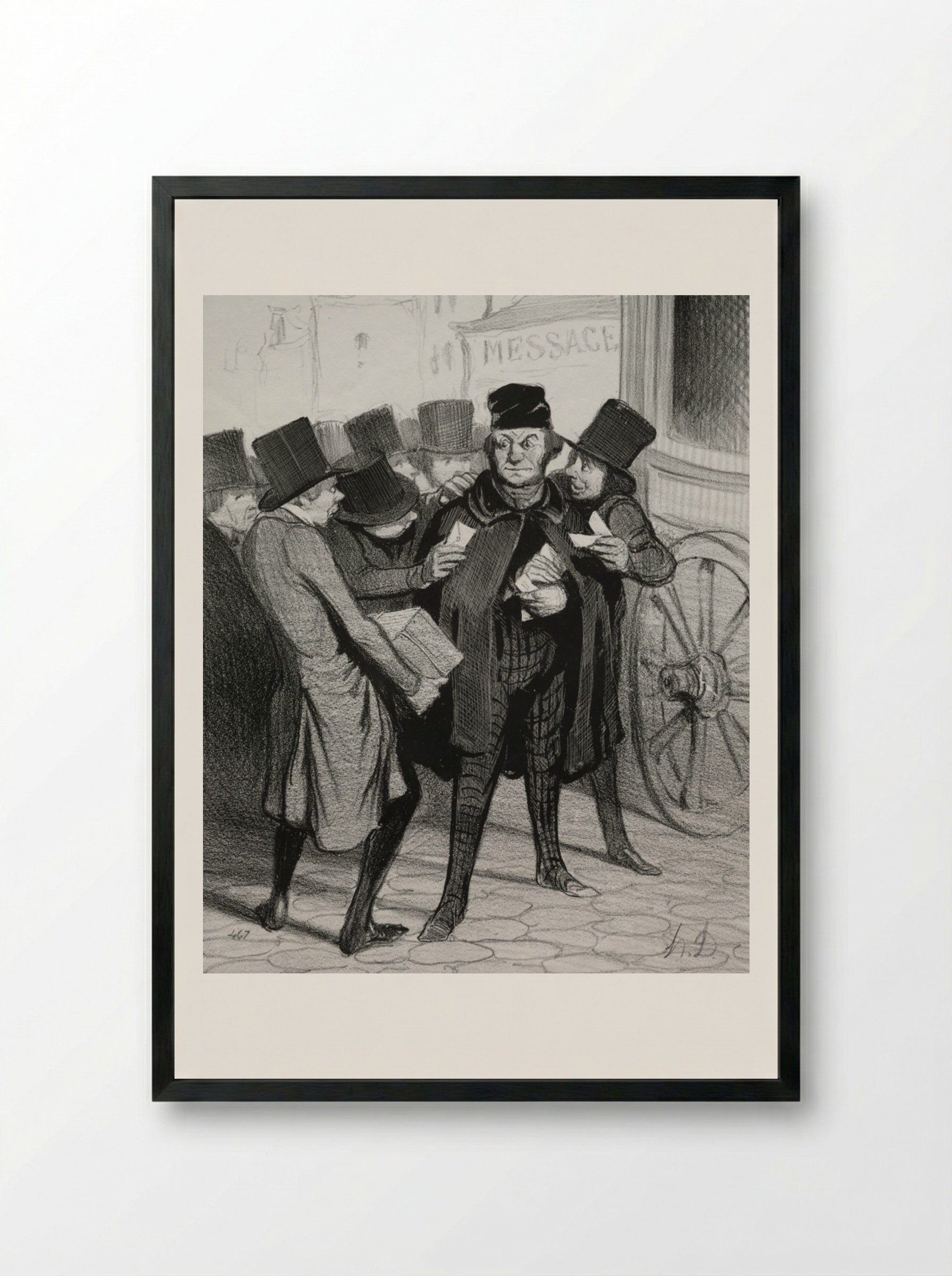 A Pleasure Trip to Paris - Honoré Daumier - Framed Print Black