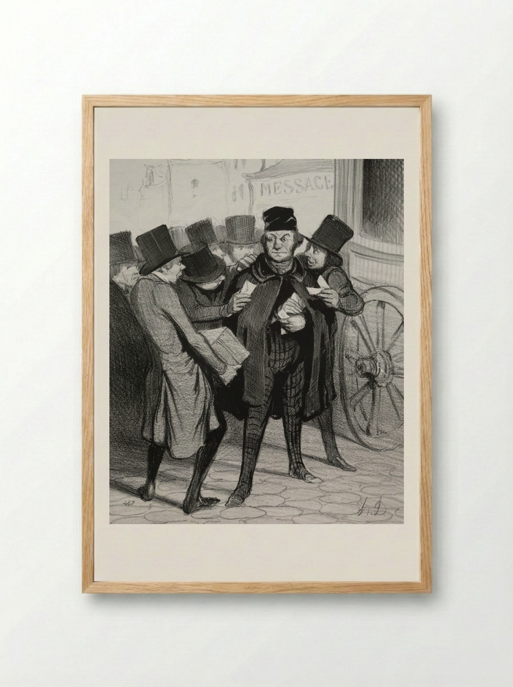 A Pleasure Trip to Paris - Honoré Daumier - Framed Print Wood