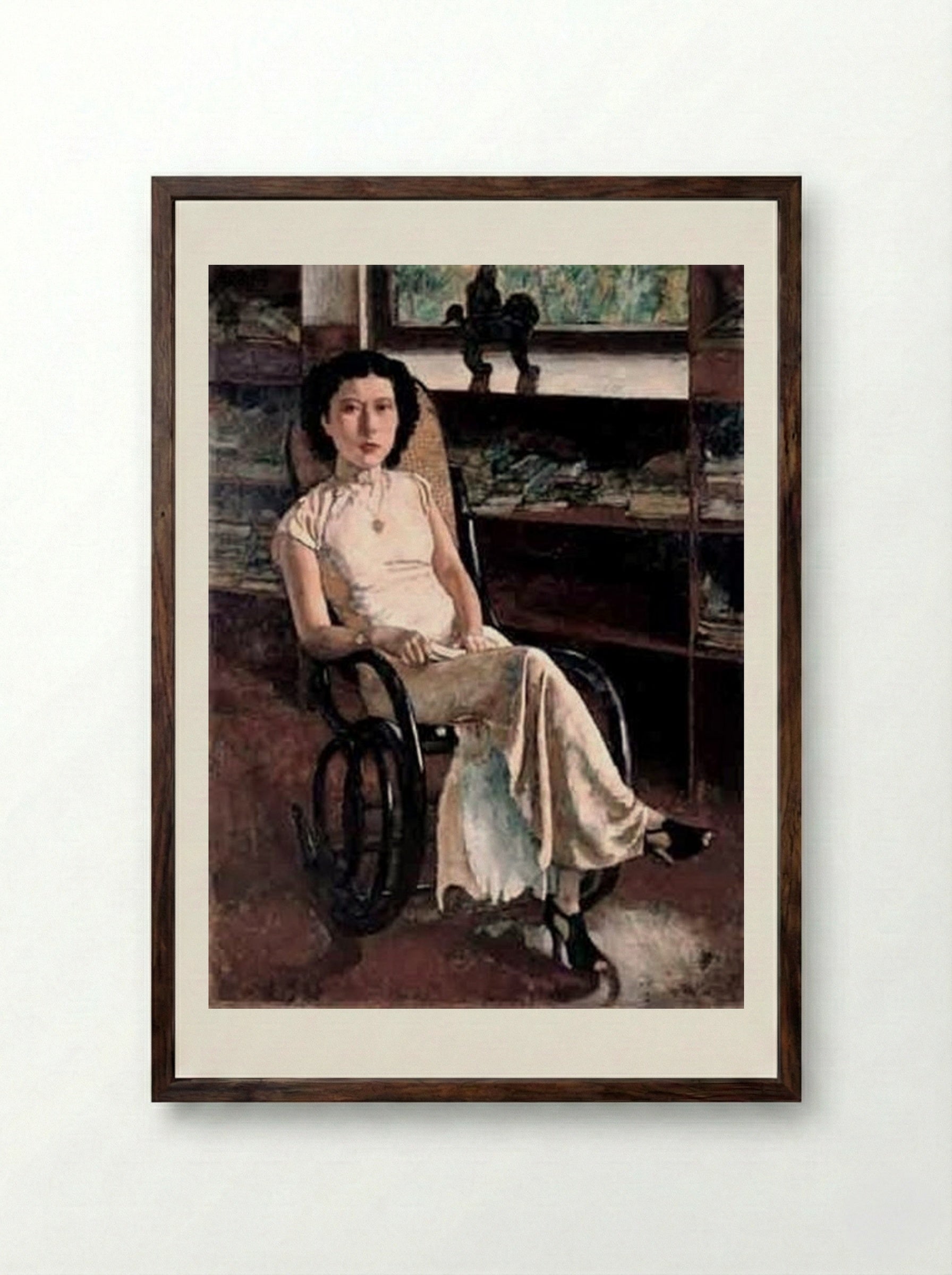 A Portrait of Miss Jenny - Xu Beihong - Framed Print Dark Wood