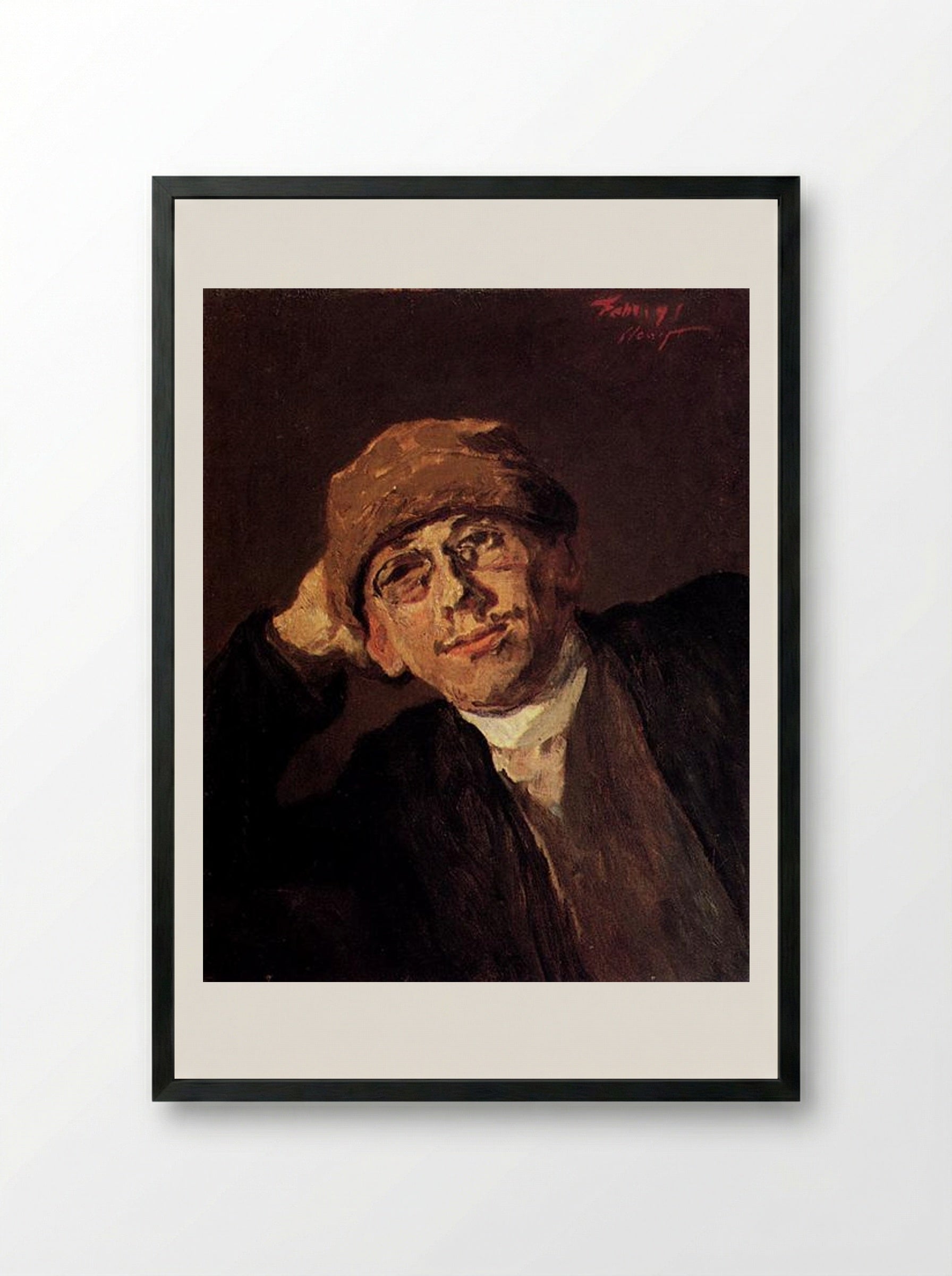 A Portrait of the Artist - Max Slevogt - Framed Print Black