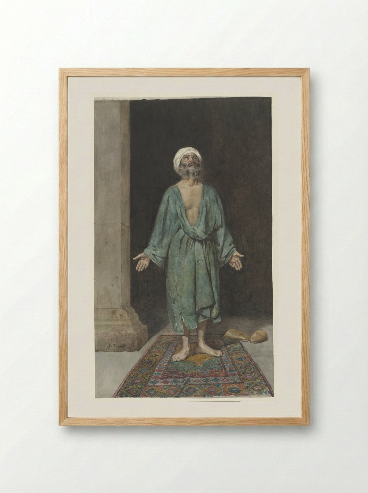 A Praying Muslim - Enrico Tarenghi - Framed Print Wood