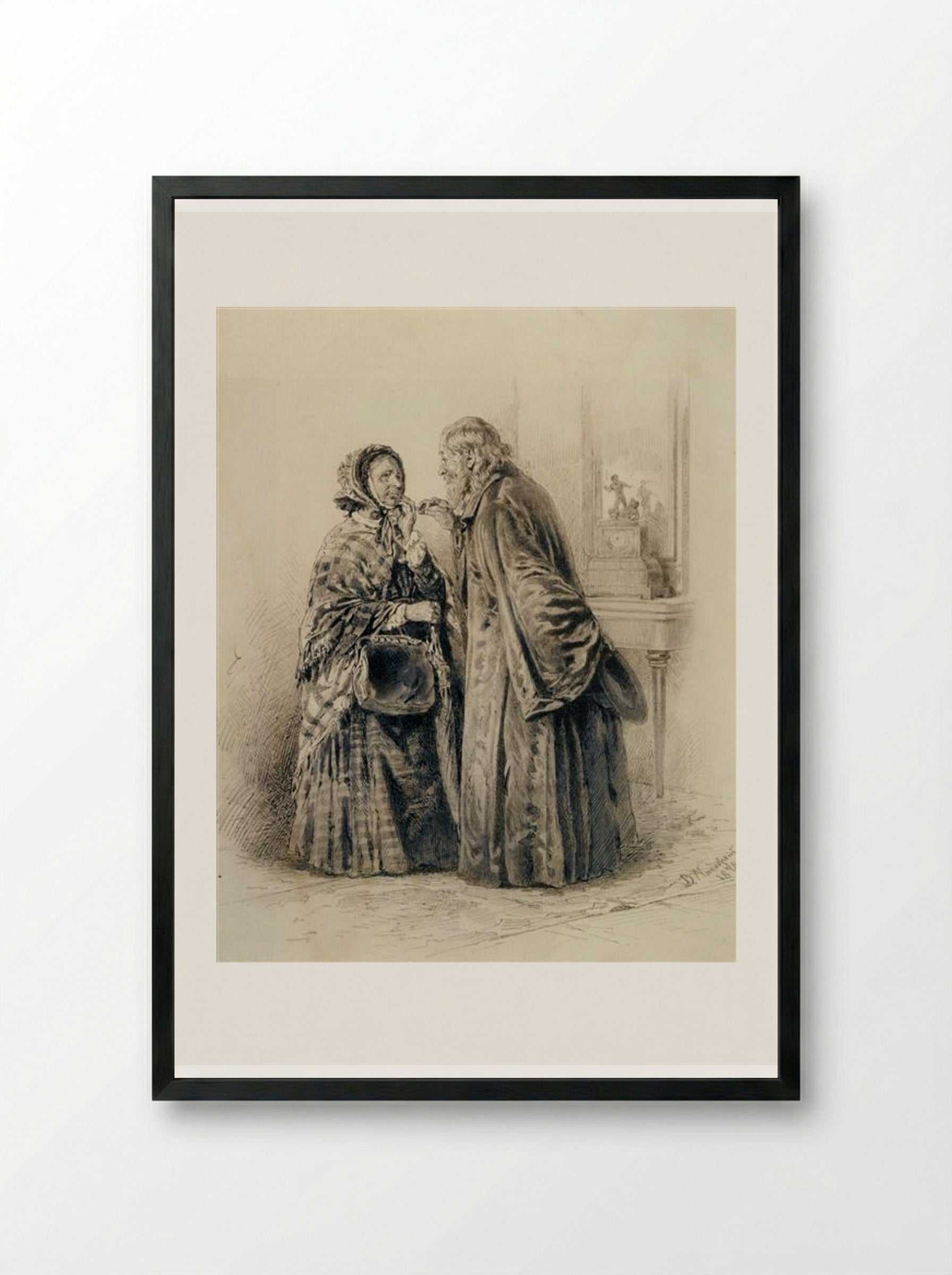 A Private Conversation - Vladimir Makovsky - Framed Print Black