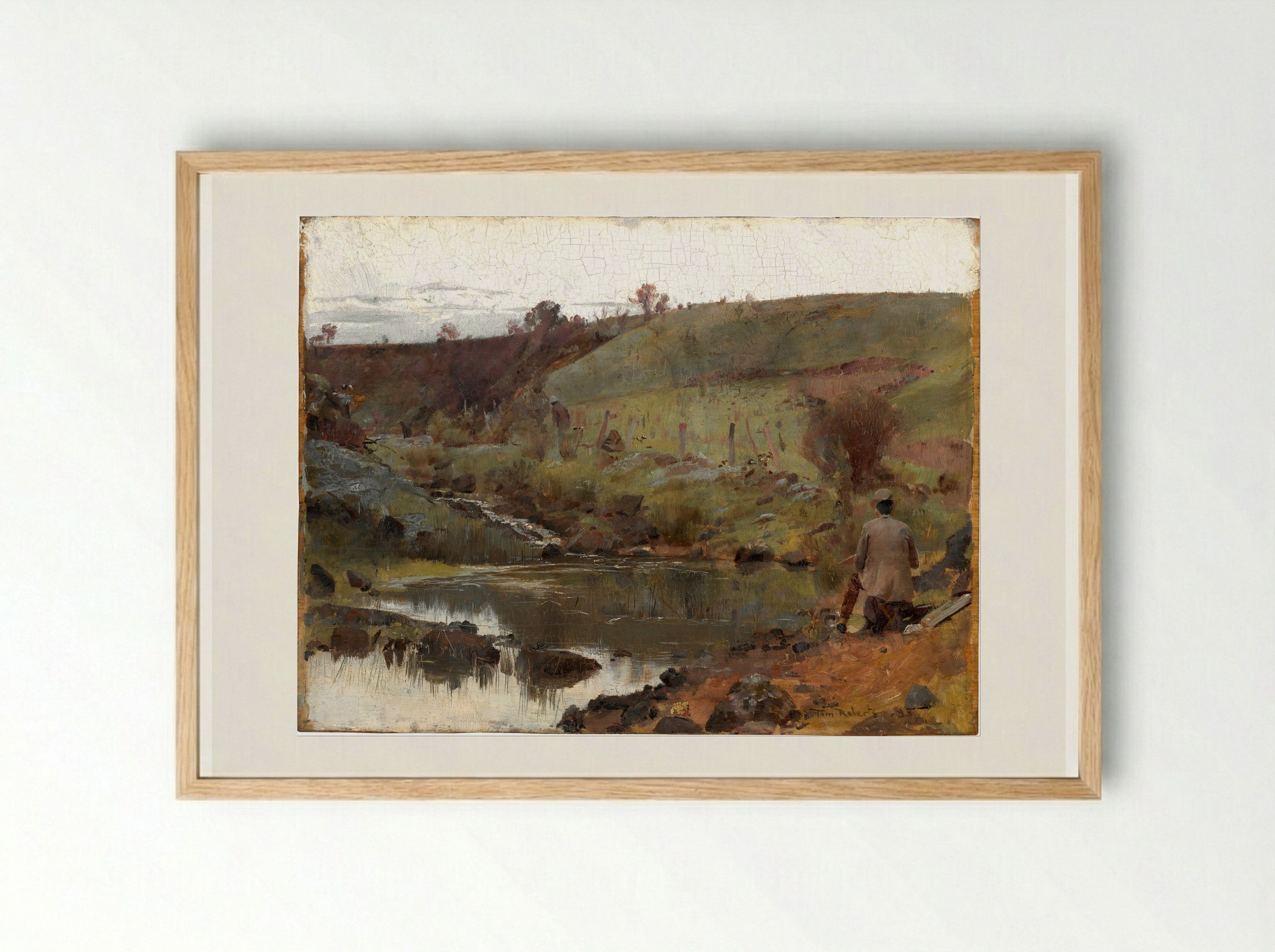 A Quiet Day on the Darebin Creek - Tom Roberts - Framed Print Wood
