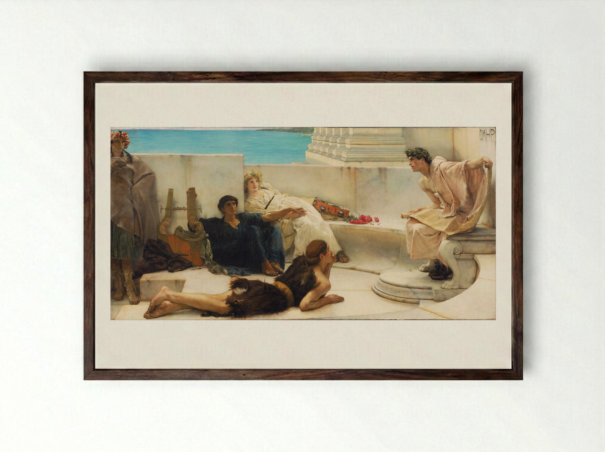 A Reading from Homer - Sir Lawrence Alma-Tadema - Framed Print Dark Wood