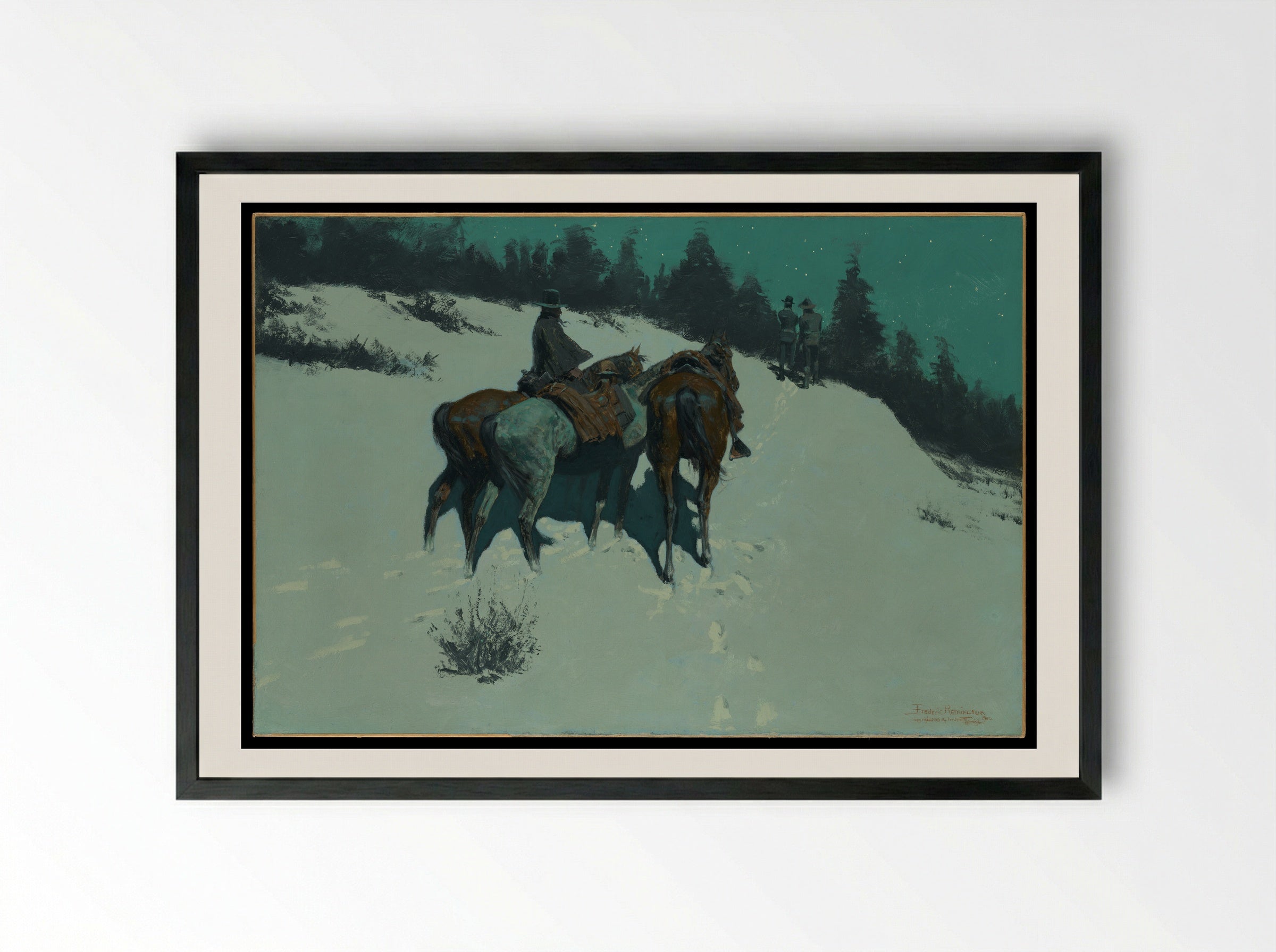 A Reconnaissance - Frederic Remington - Framed Print Black