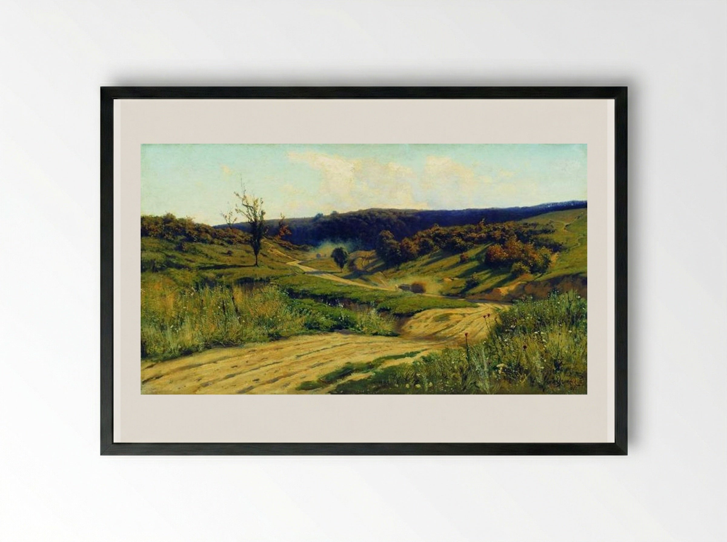 A Road - Volodymyr Orlovsky - Framed Print Black