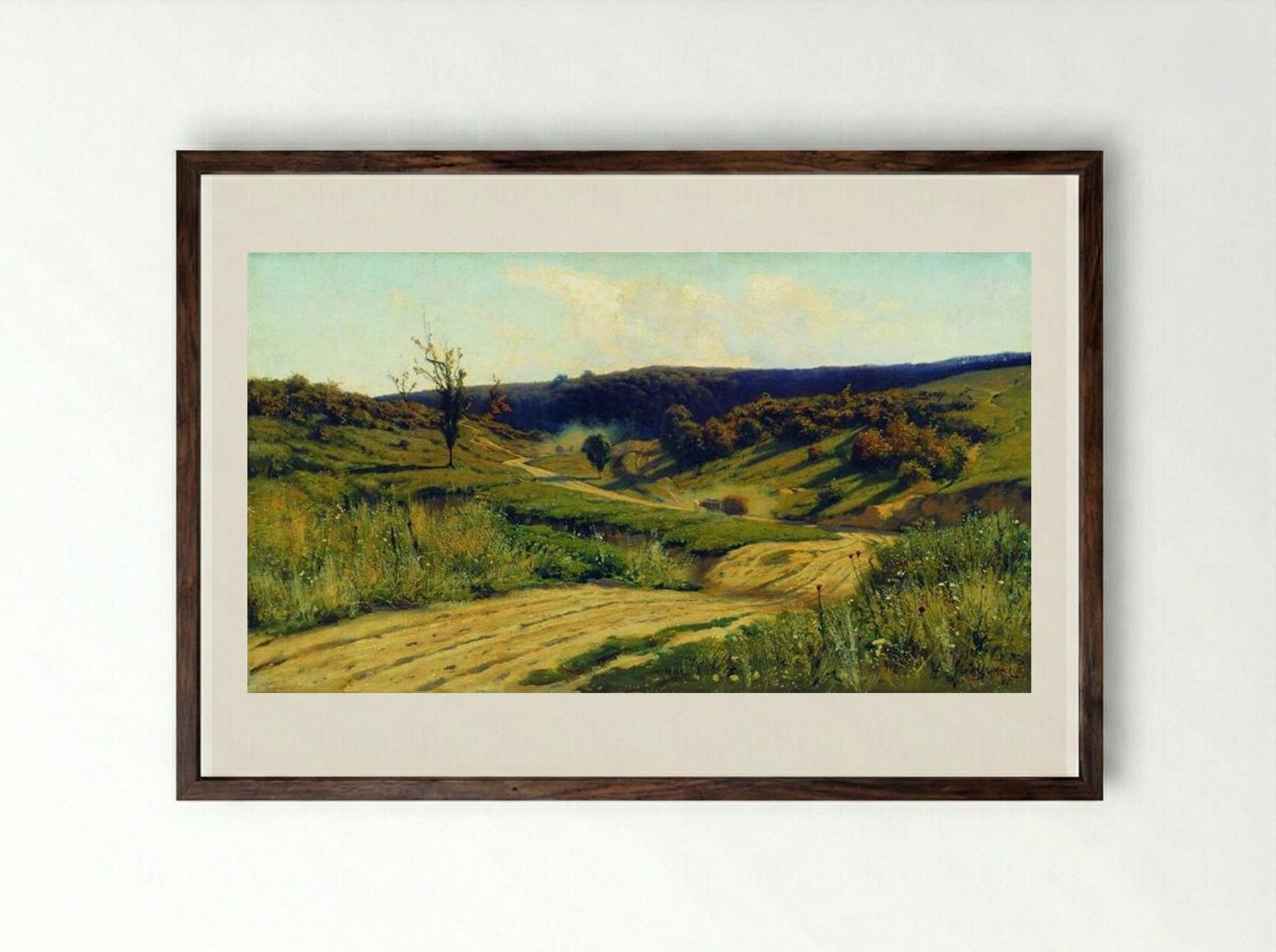 A Road - Volodymyr Orlovsky - Framed Print Dark Wood