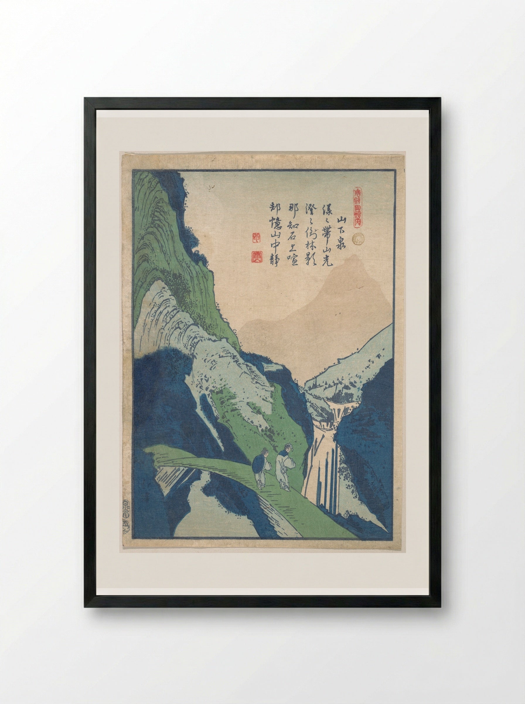 A Romantic Scene - Totoya Hokkei - Framed Print Black
