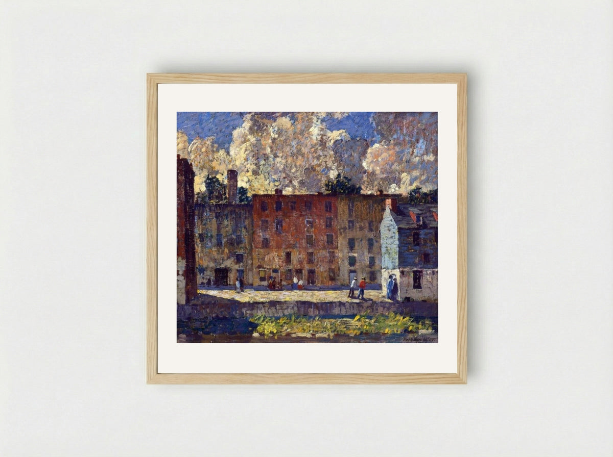 A Row of Tenements - Robert Spencer - Framed Print Wood