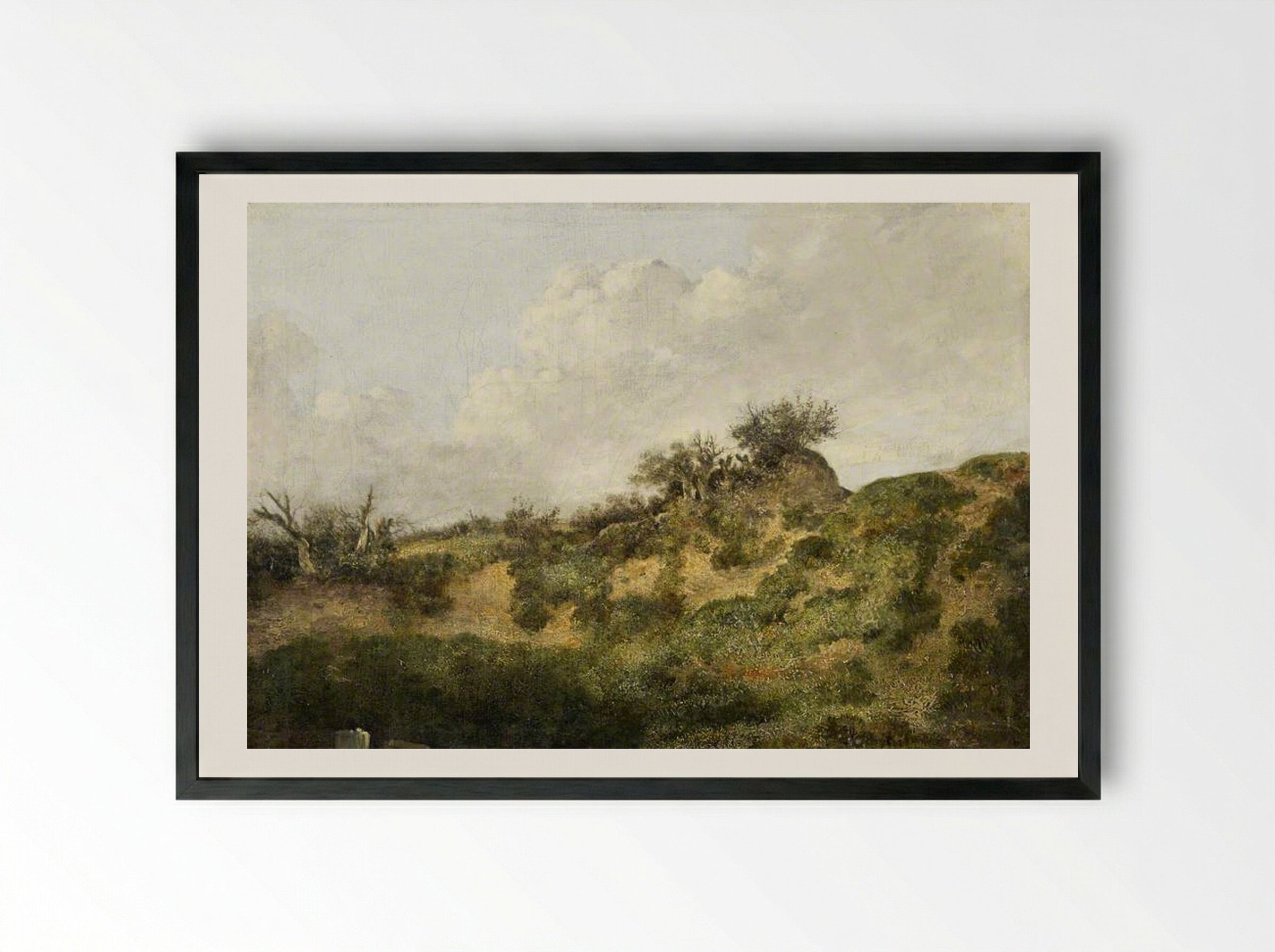 A Sandy Bank - John Crome - Framed Print Black