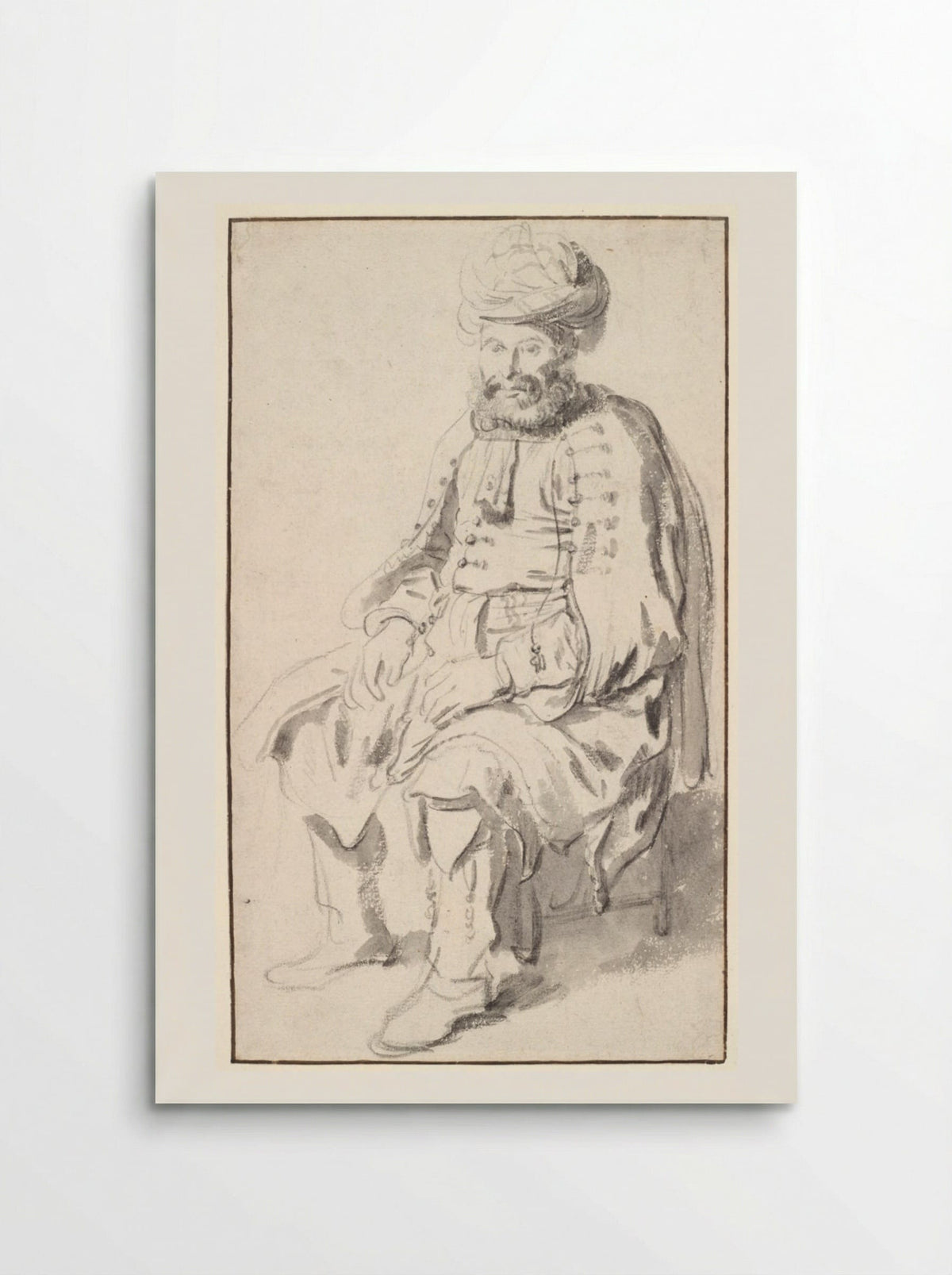 A Seated Man in Middle Eastern Costume - Gerbrand van den Eeckhout - Poster