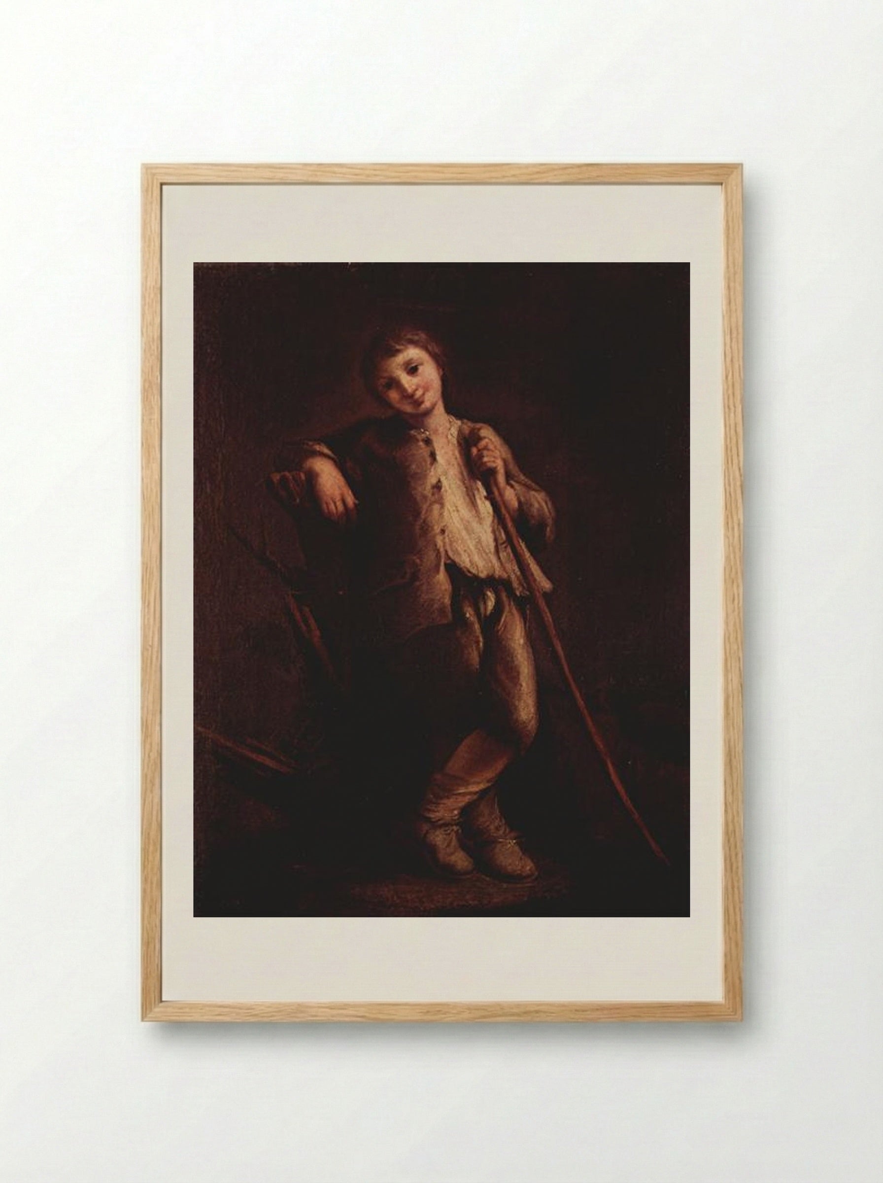 A Shepherd Boy - Pietro Longhi - Framed Print Wood